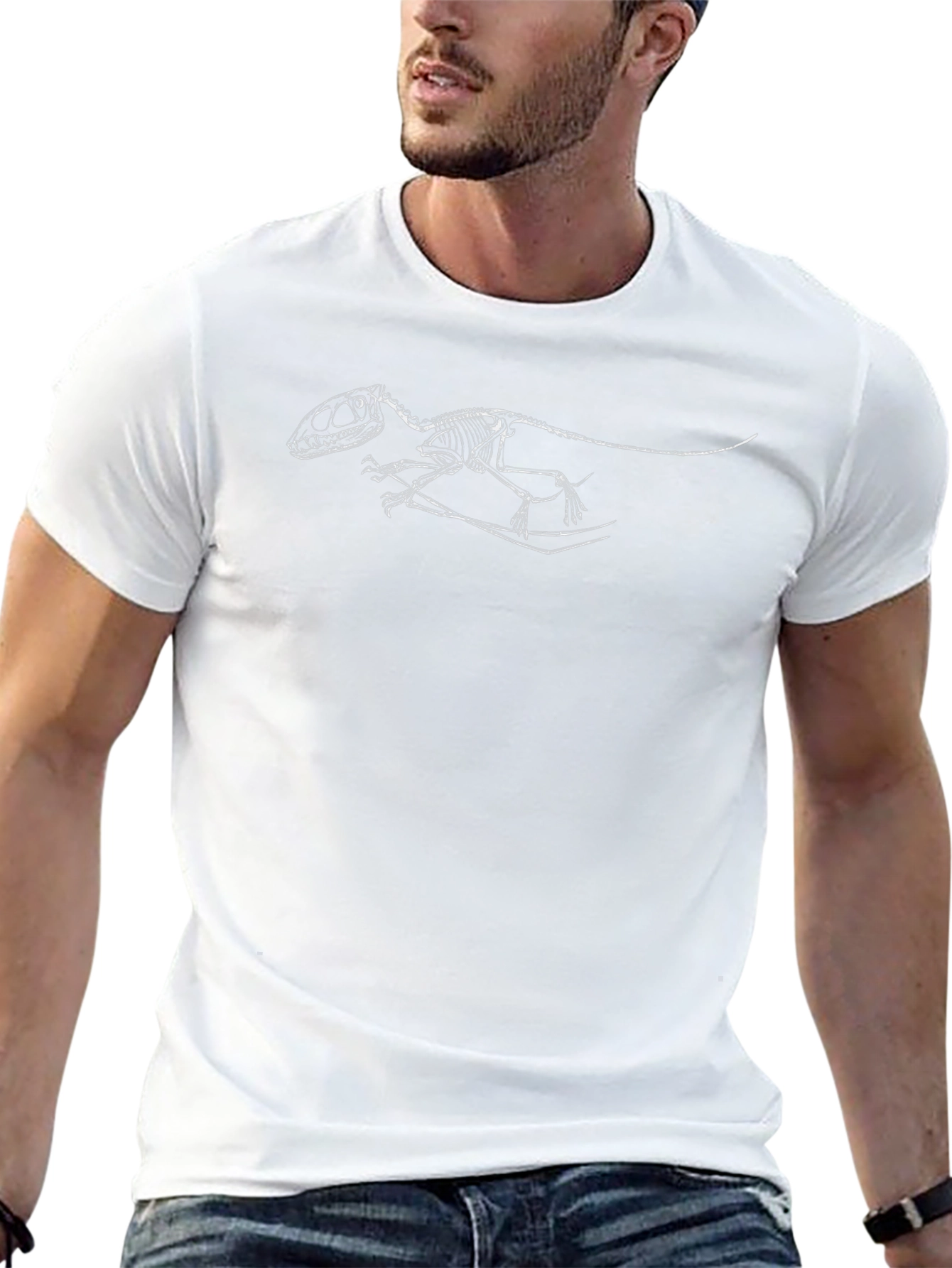 Dinosaur Skeleton Graphic Black T-Shirt