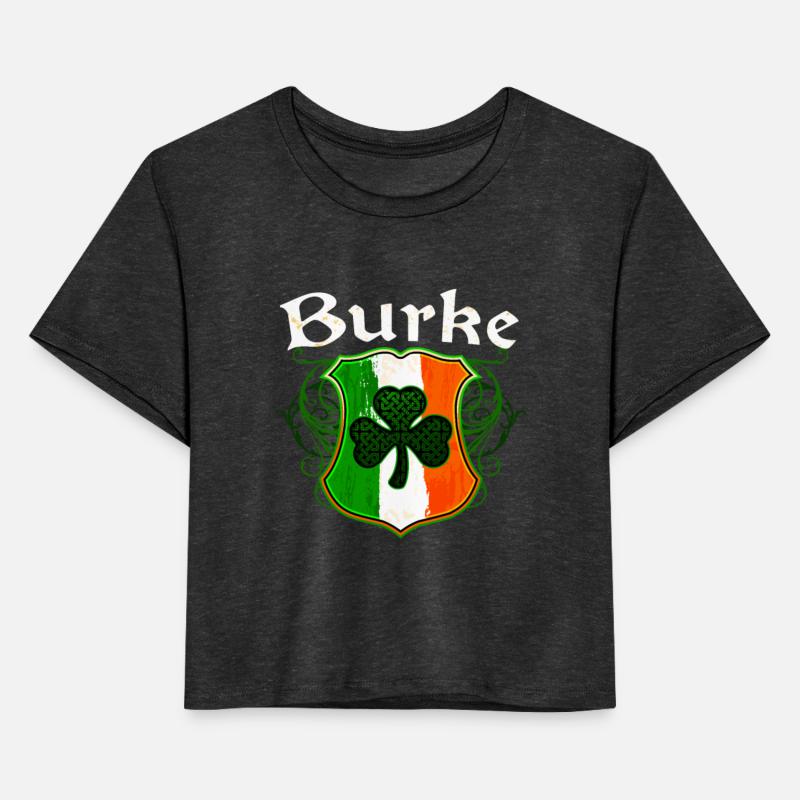 Burke Irish Surname Ireland Flag Shield Shamrock