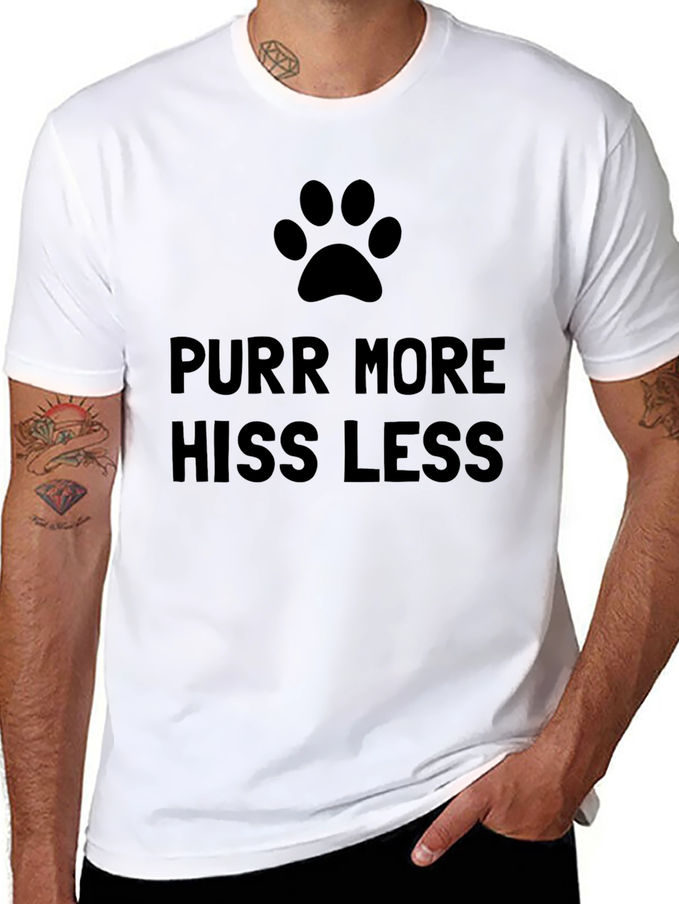 Purr More Hiss Less Cat Lover T-Shirt
