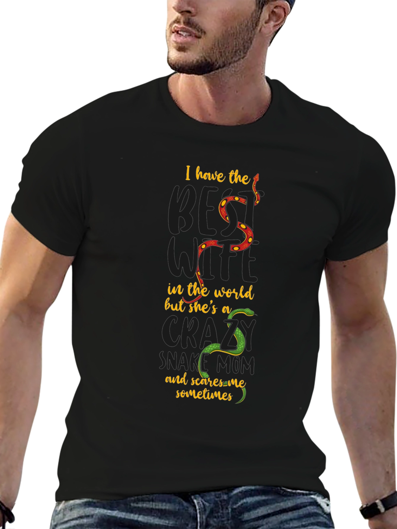 Crazy Snake Mom T-Shirt - Unisex Black Tee