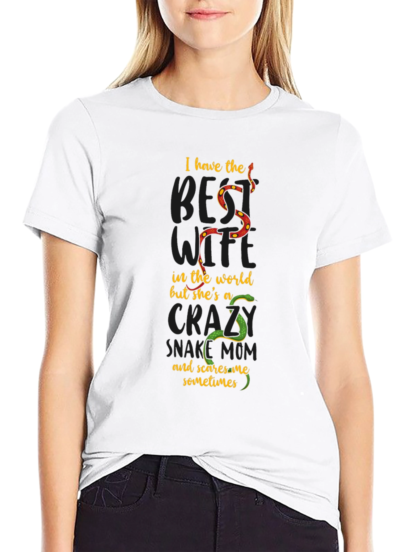 Crazy Snake Mom T-Shirt - Unisex Black Tee