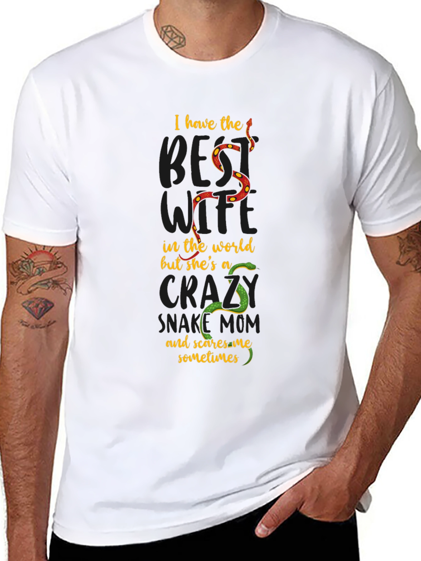 Crazy Snake Mom T-Shirt - Unisex Black Tee
