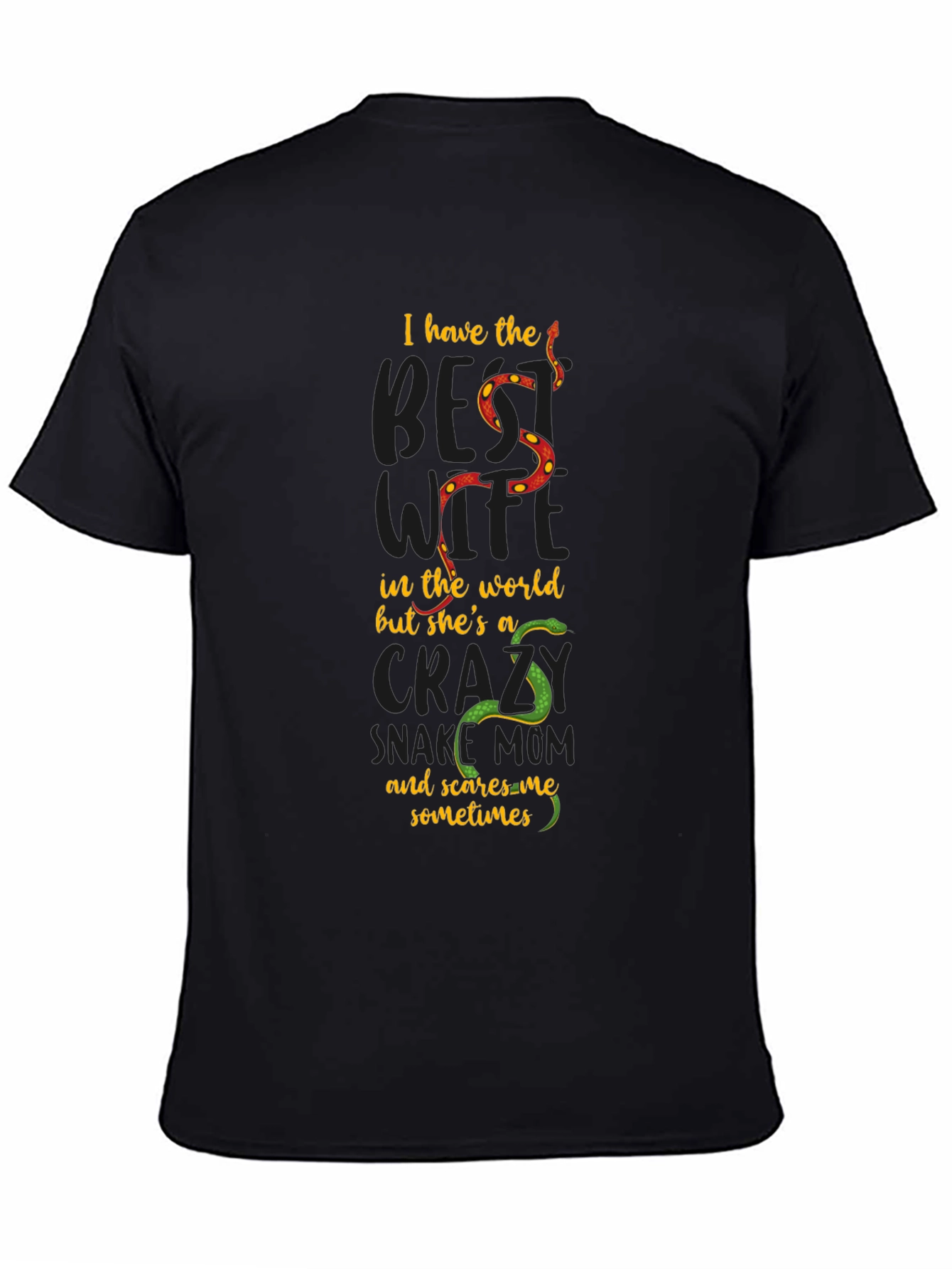 Crazy Snake Mom T-Shirt - Unisex Black Tee