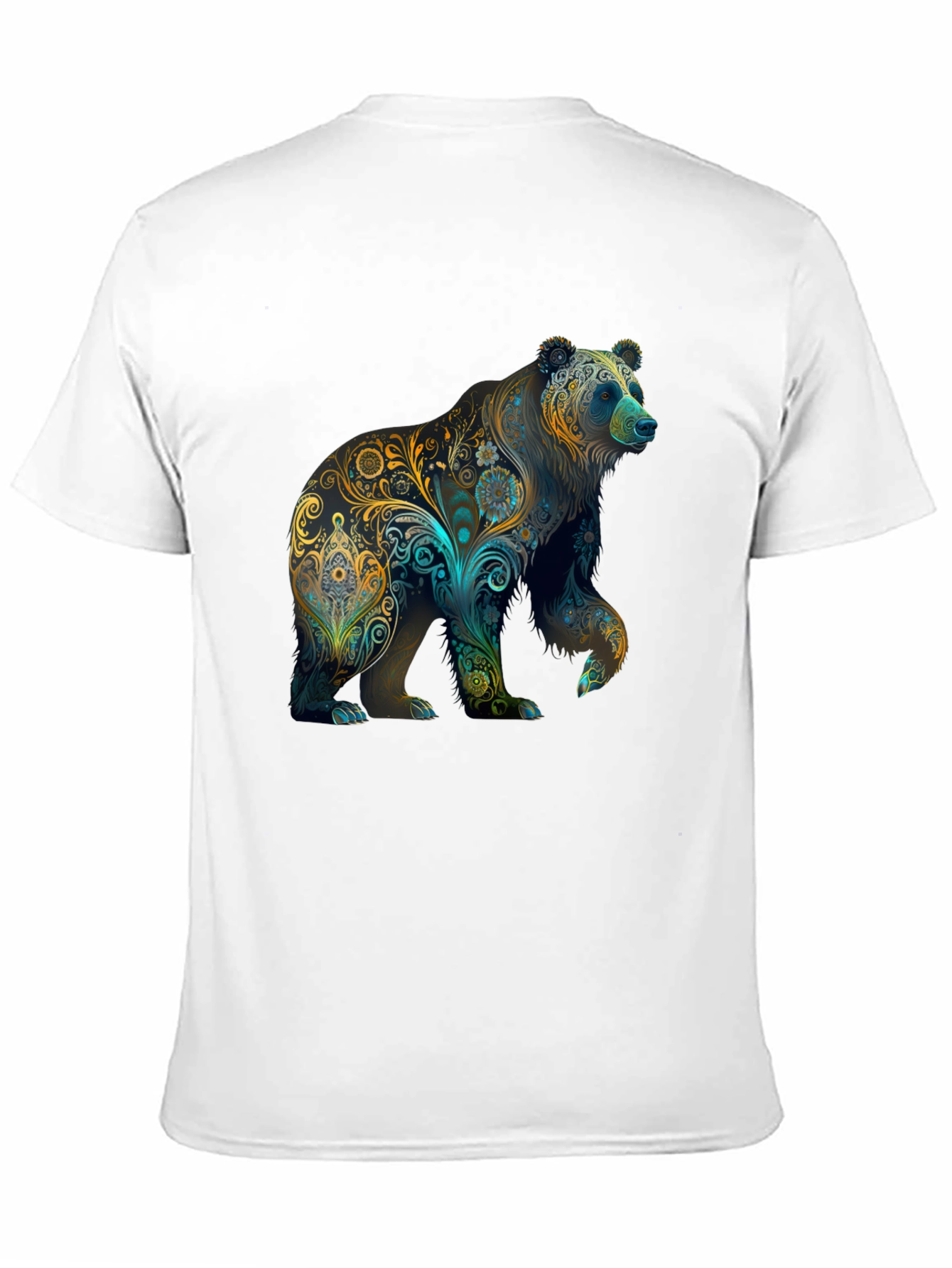 Floral Bear Graphic Tee - Black