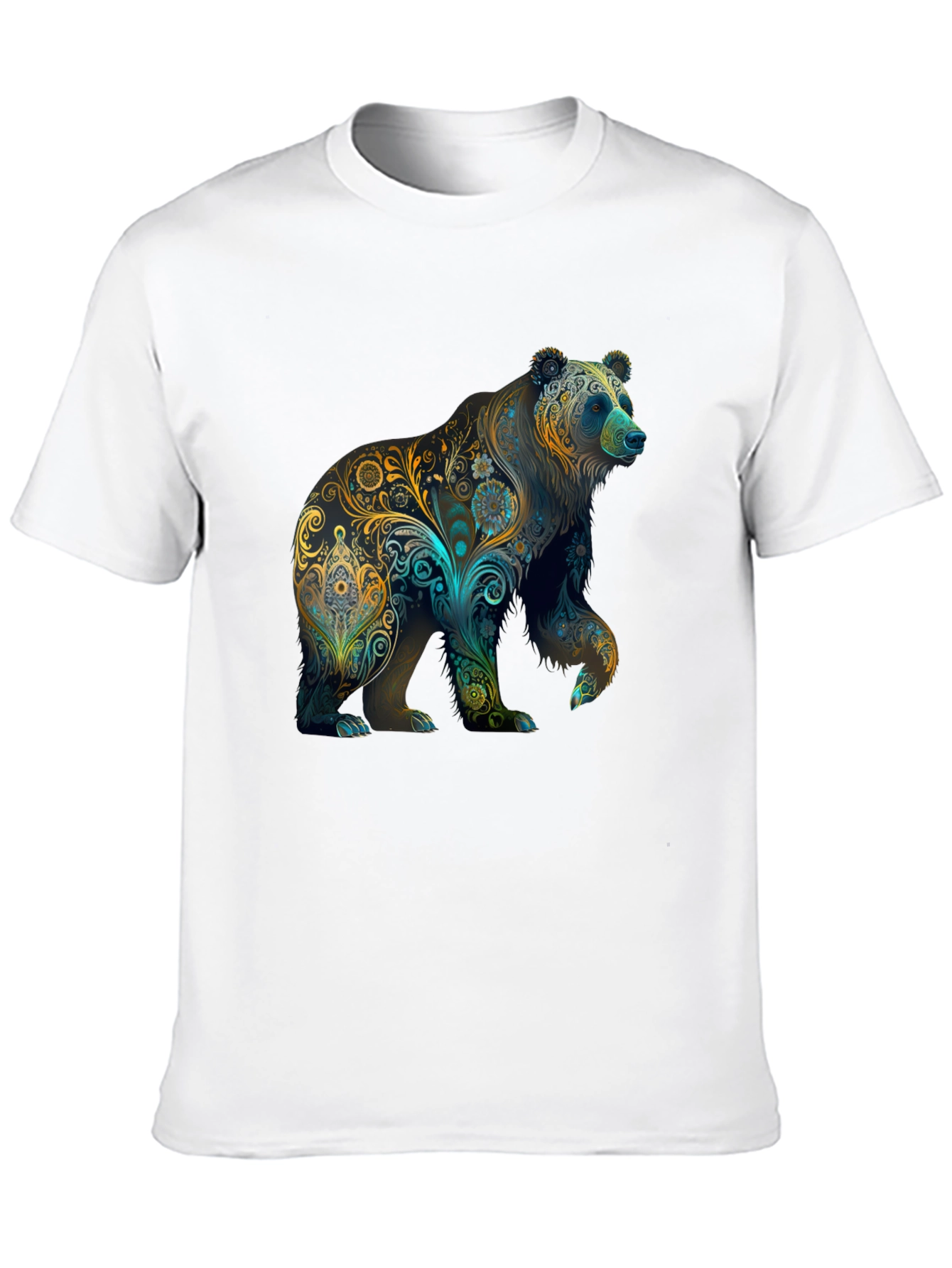 Floral Bear Graphic Tee - Black