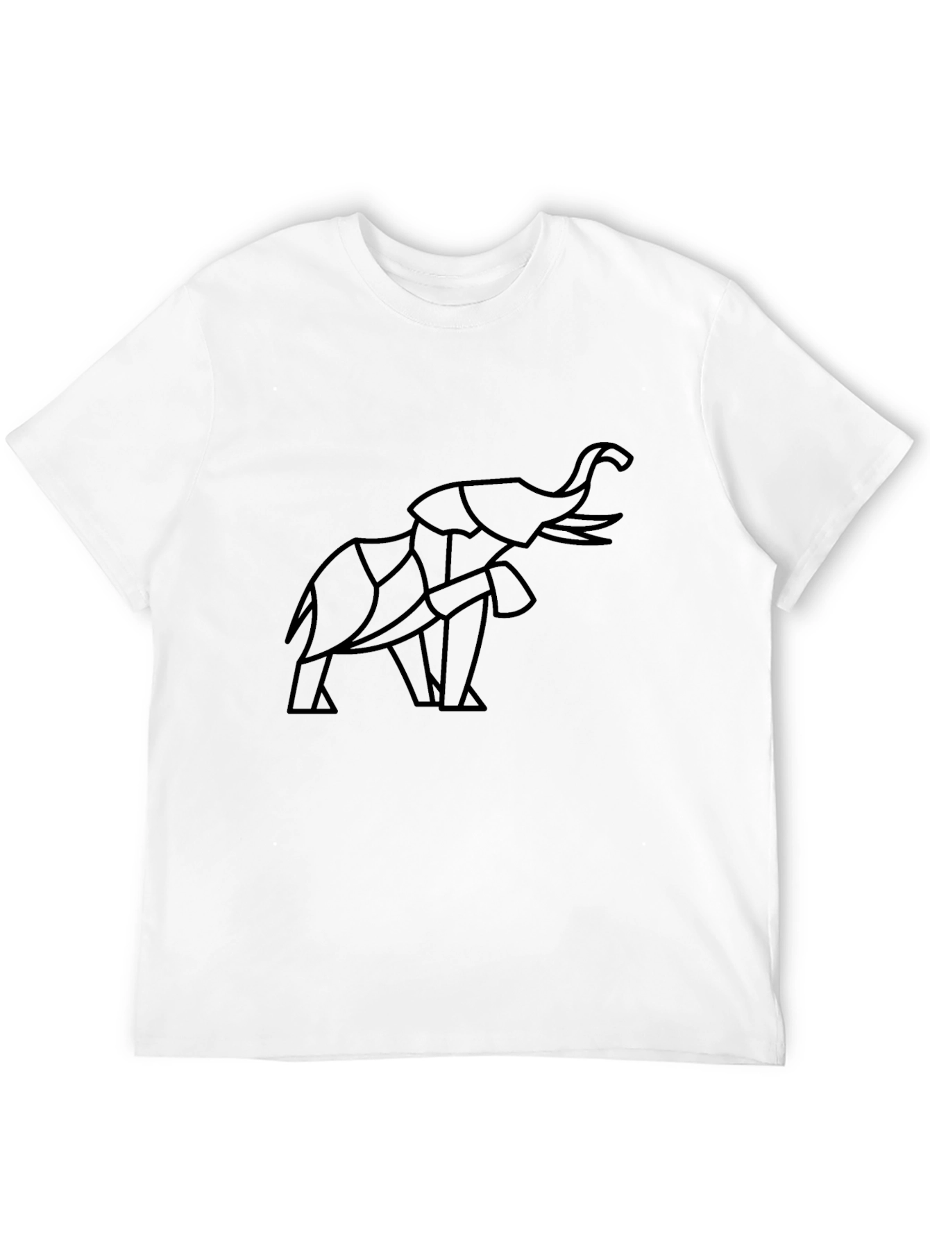 Geometric Elephant Graphic Tee - Modern Style