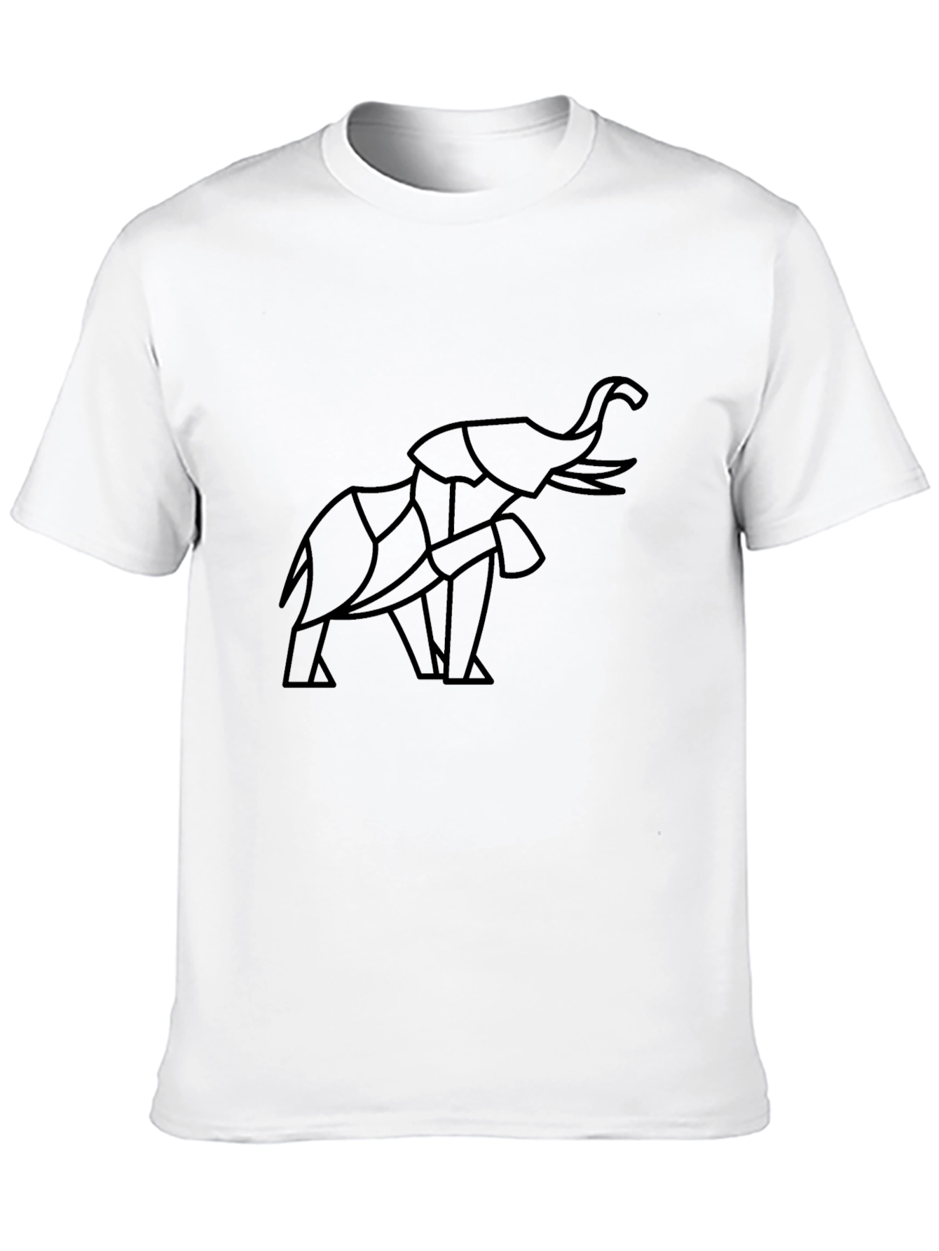 Geometric Elephant Graphic Tee - Modern Style