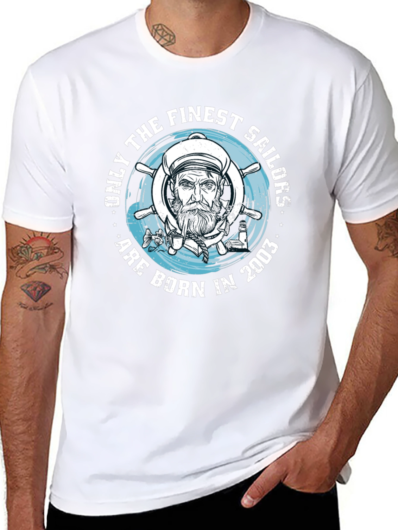 Finest Sailors Born in 2003 Black T-Shirt
