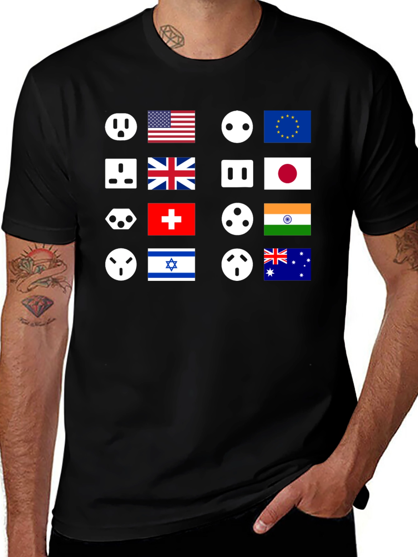 International Outlet T-Shirt - Country Flags