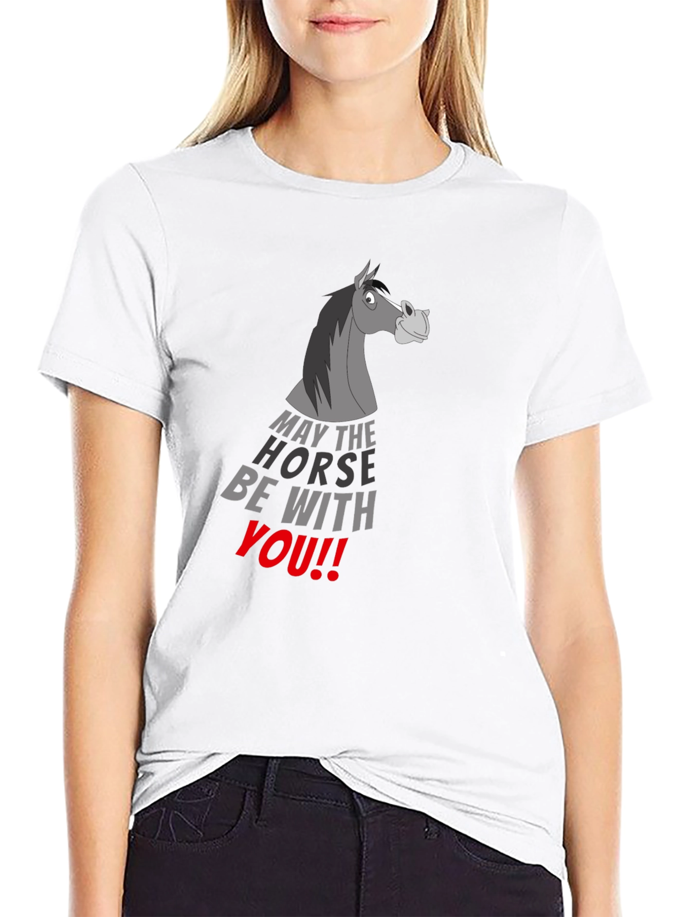 May the Horse Be With You Black T-Shirt