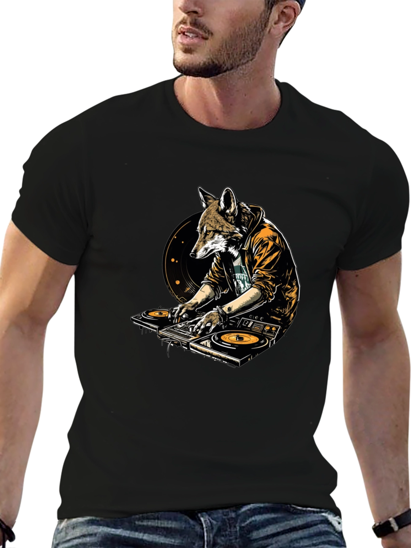 DJ Fox Graphic T-Shirt - Cool Animal Design
