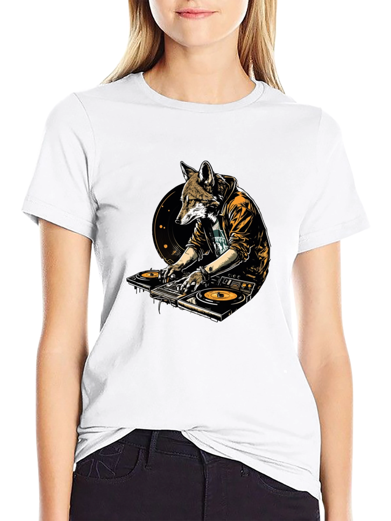 DJ Fox Graphic T-Shirt - Cool Animal Design
