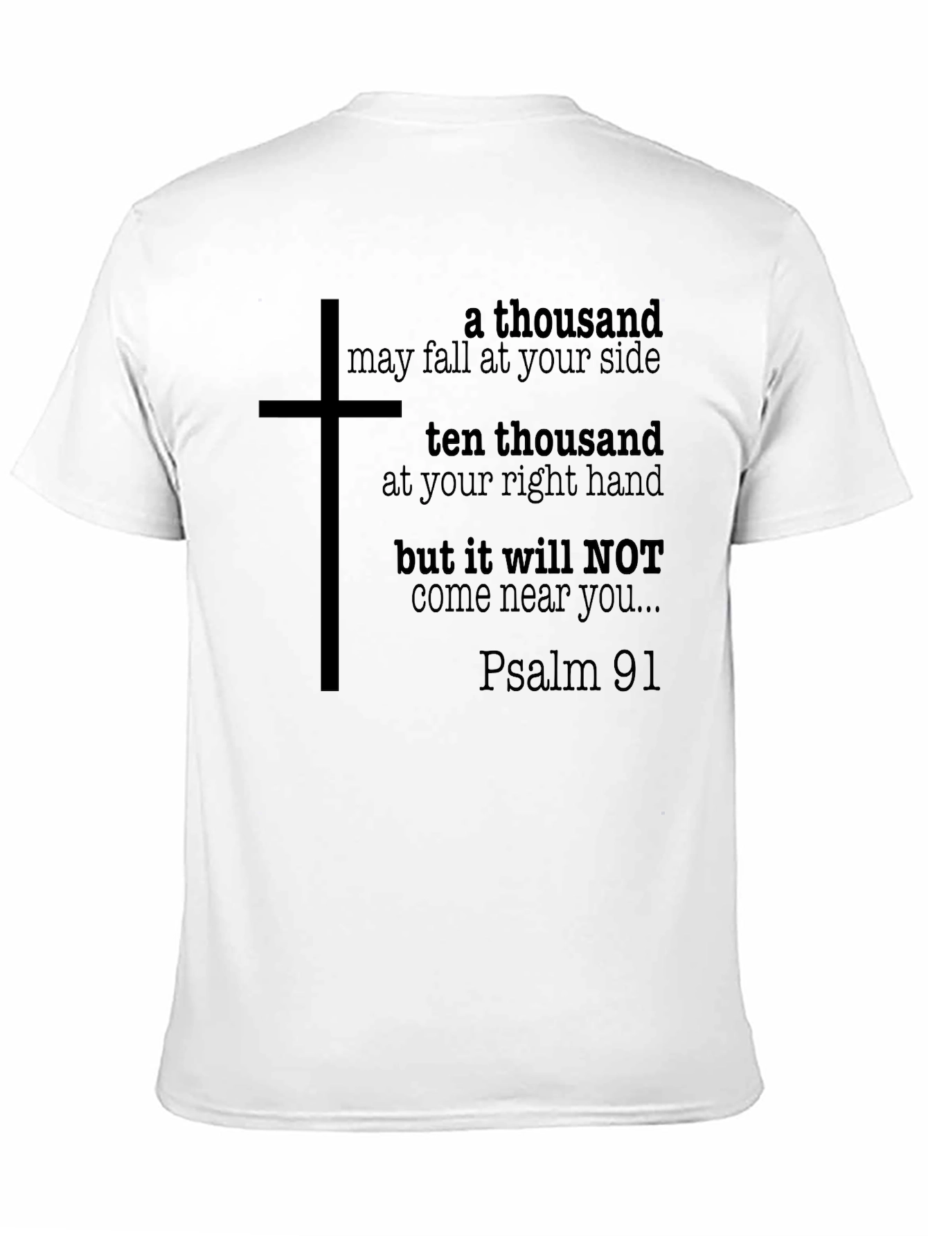 Faith-Based Black T-Shirt with Religious Quote