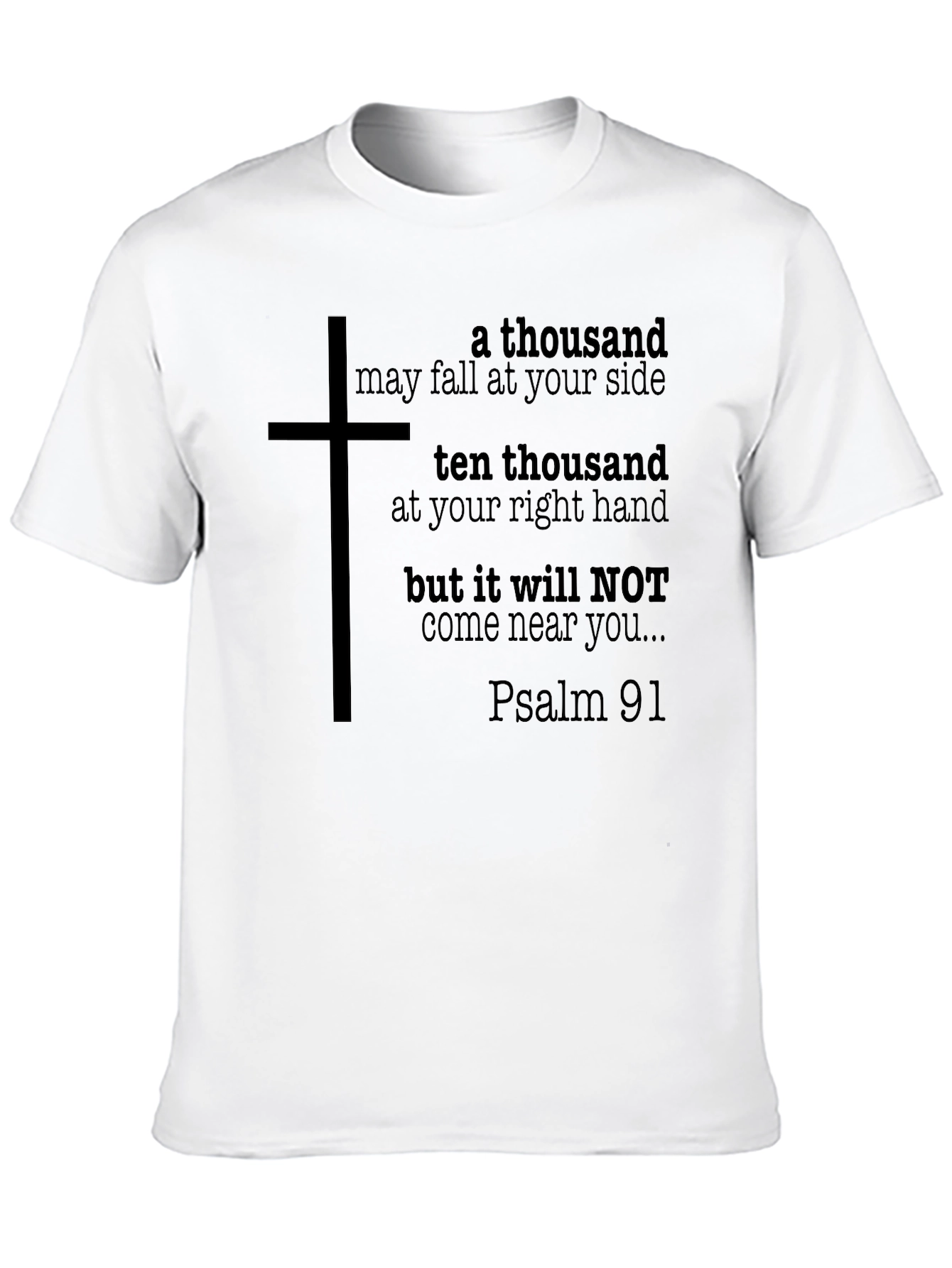 Faith-Based Black T-Shirt with Religious Quote
