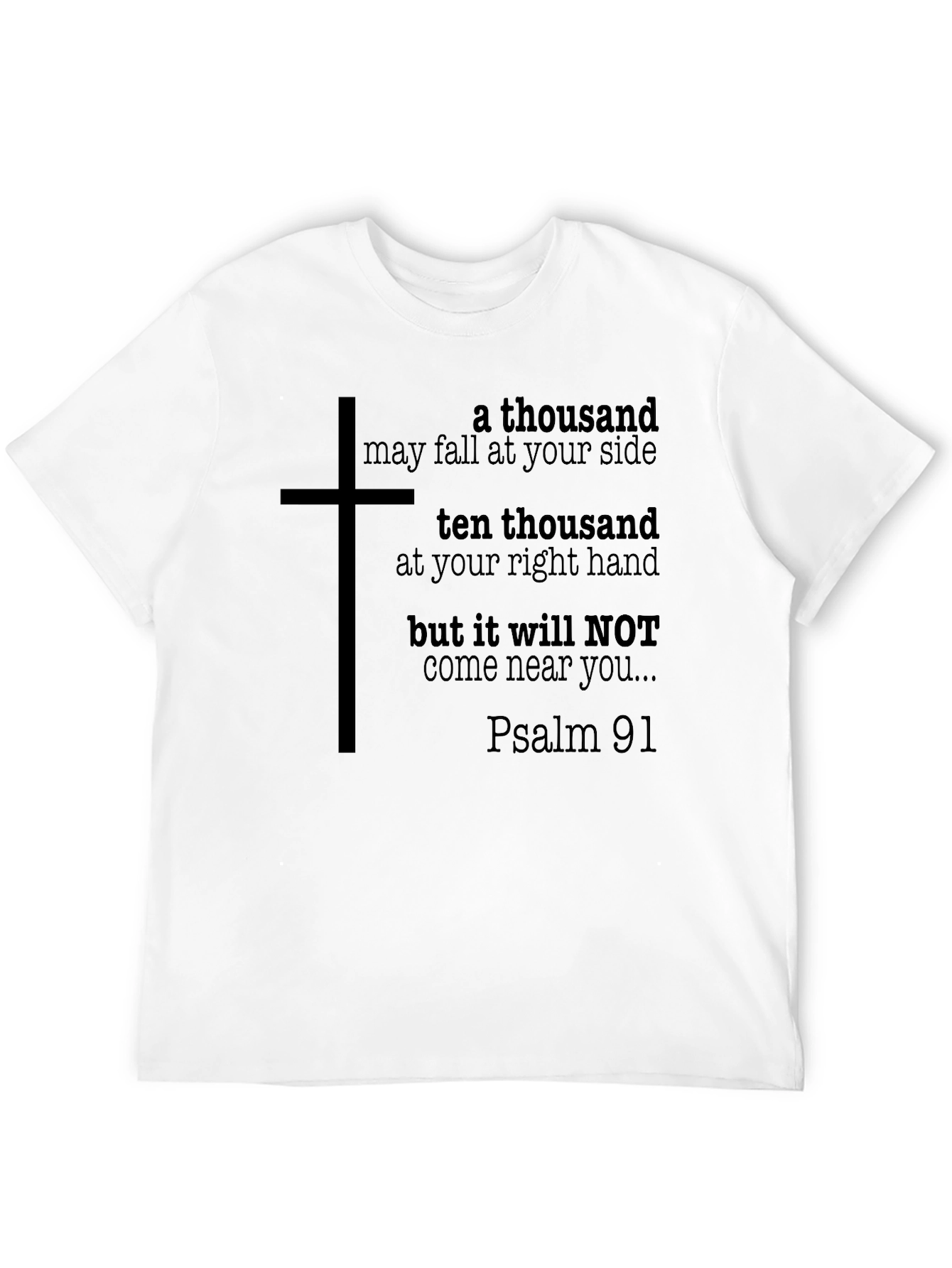 Faith-Based Black T-Shirt with Religious Quote