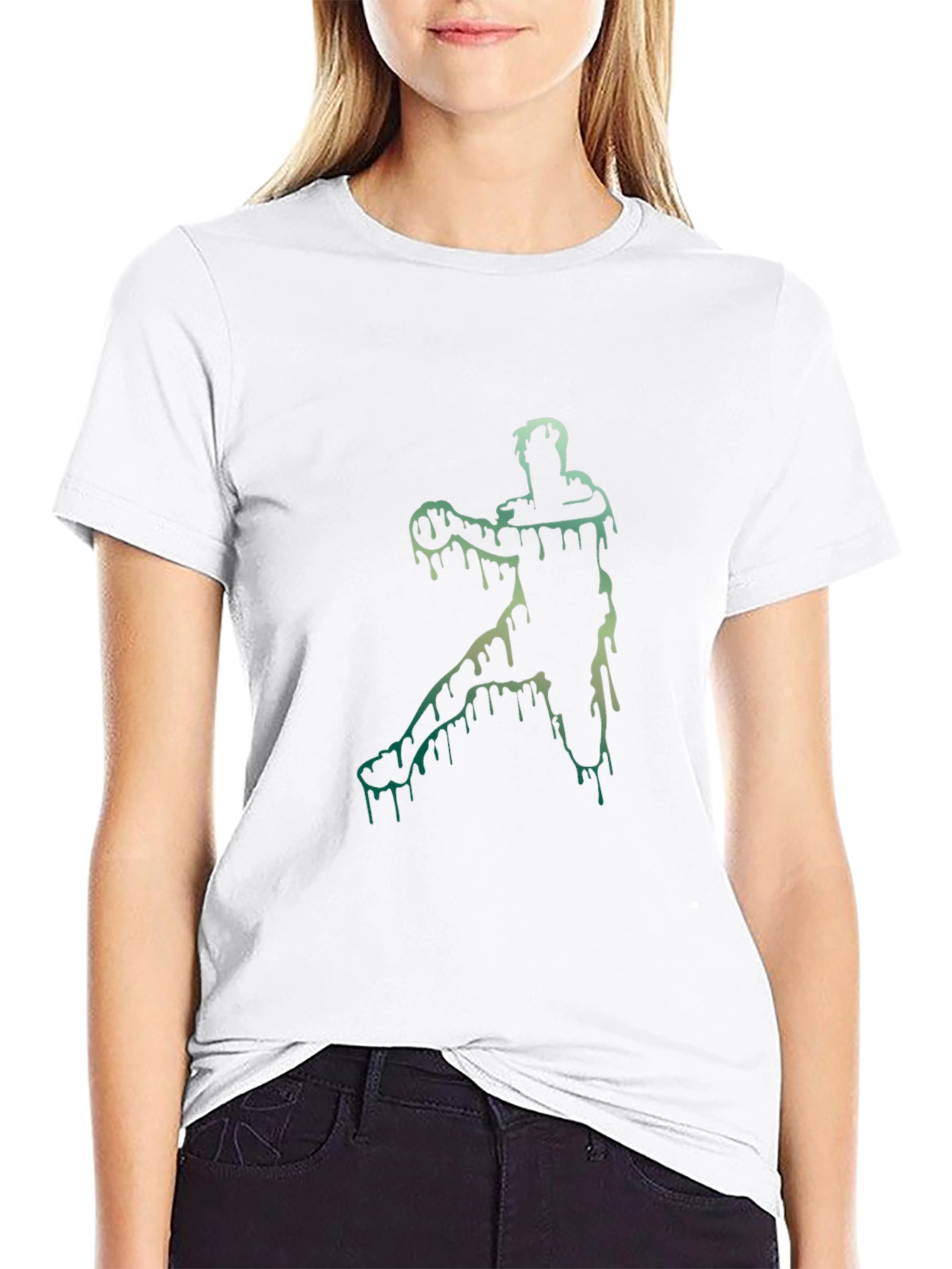Melting Basketball Player Black Graphic Tee