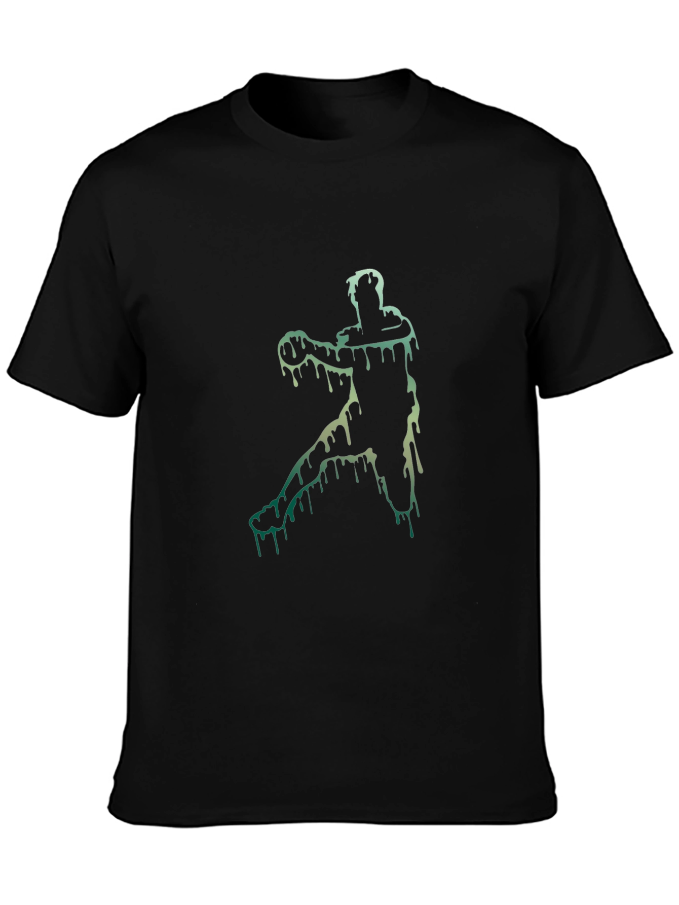 Melting Basketball Player Black Graphic Tee