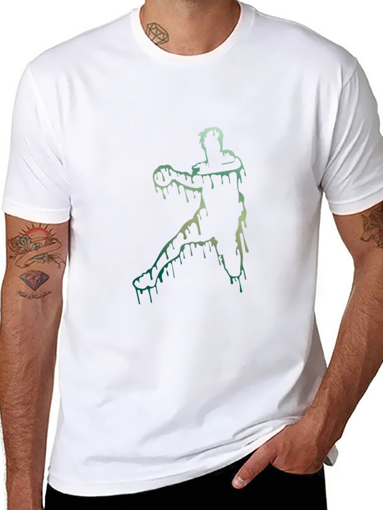Melting Basketball Player Black Graphic Tee