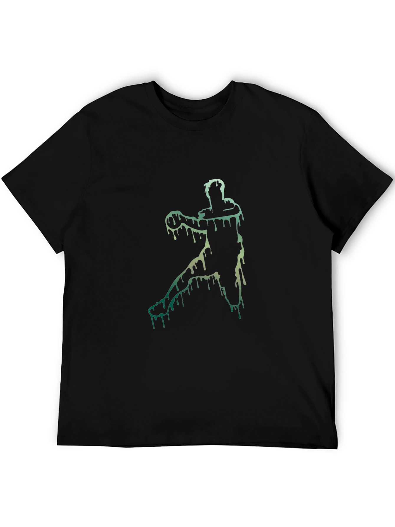 Melting Basketball Player Black Graphic Tee
