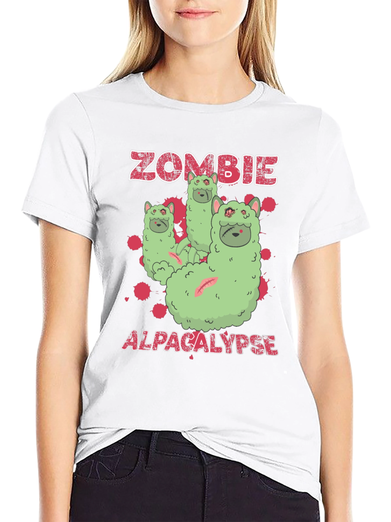 Zombie Alpaca-lypse Graphic T-Shirt