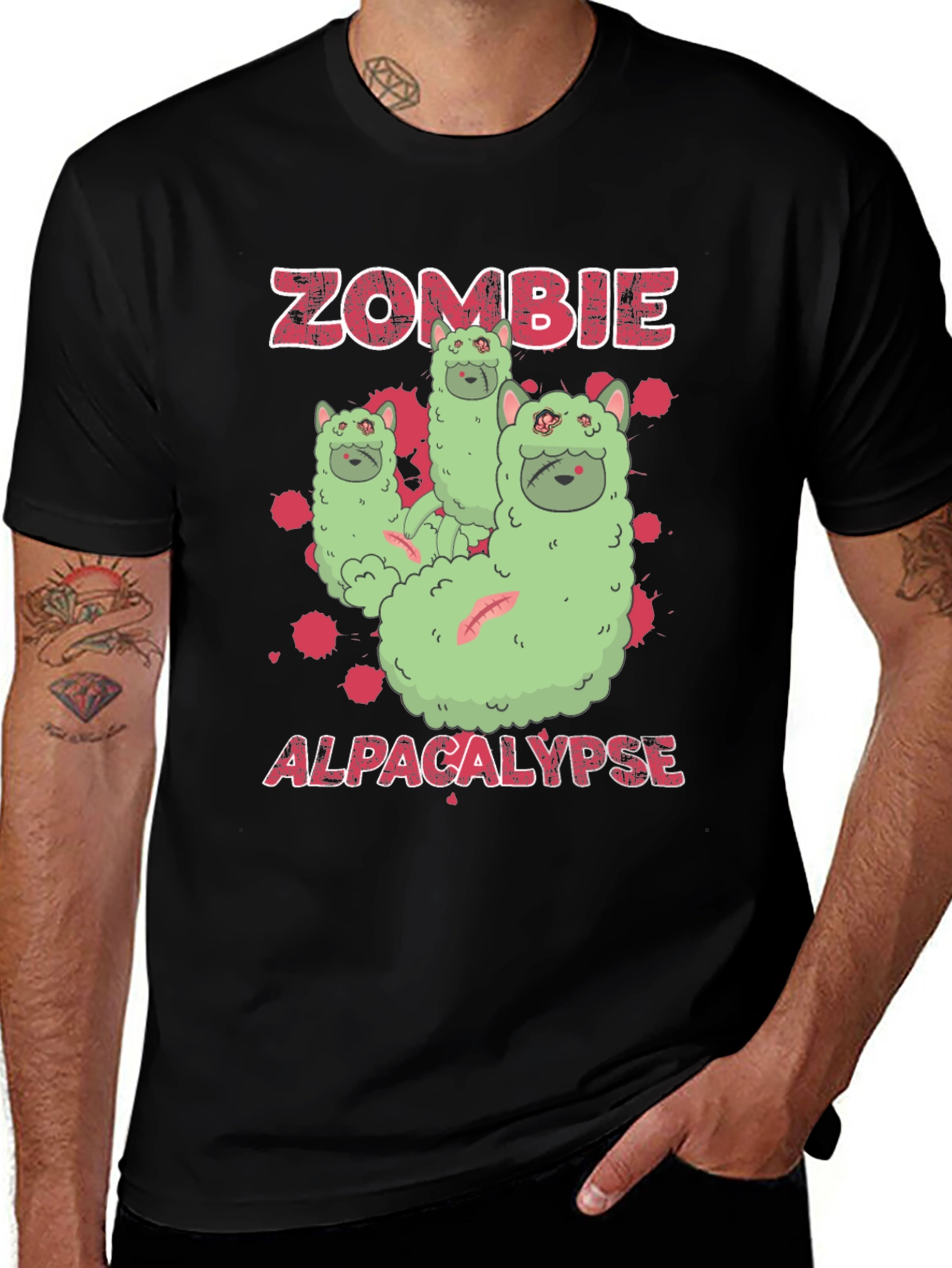 Zombie Alpaca-lypse Graphic T-Shirt