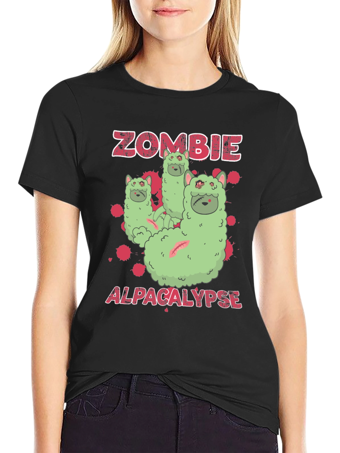 Zombie Alpaca-lypse Graphic T-Shirt