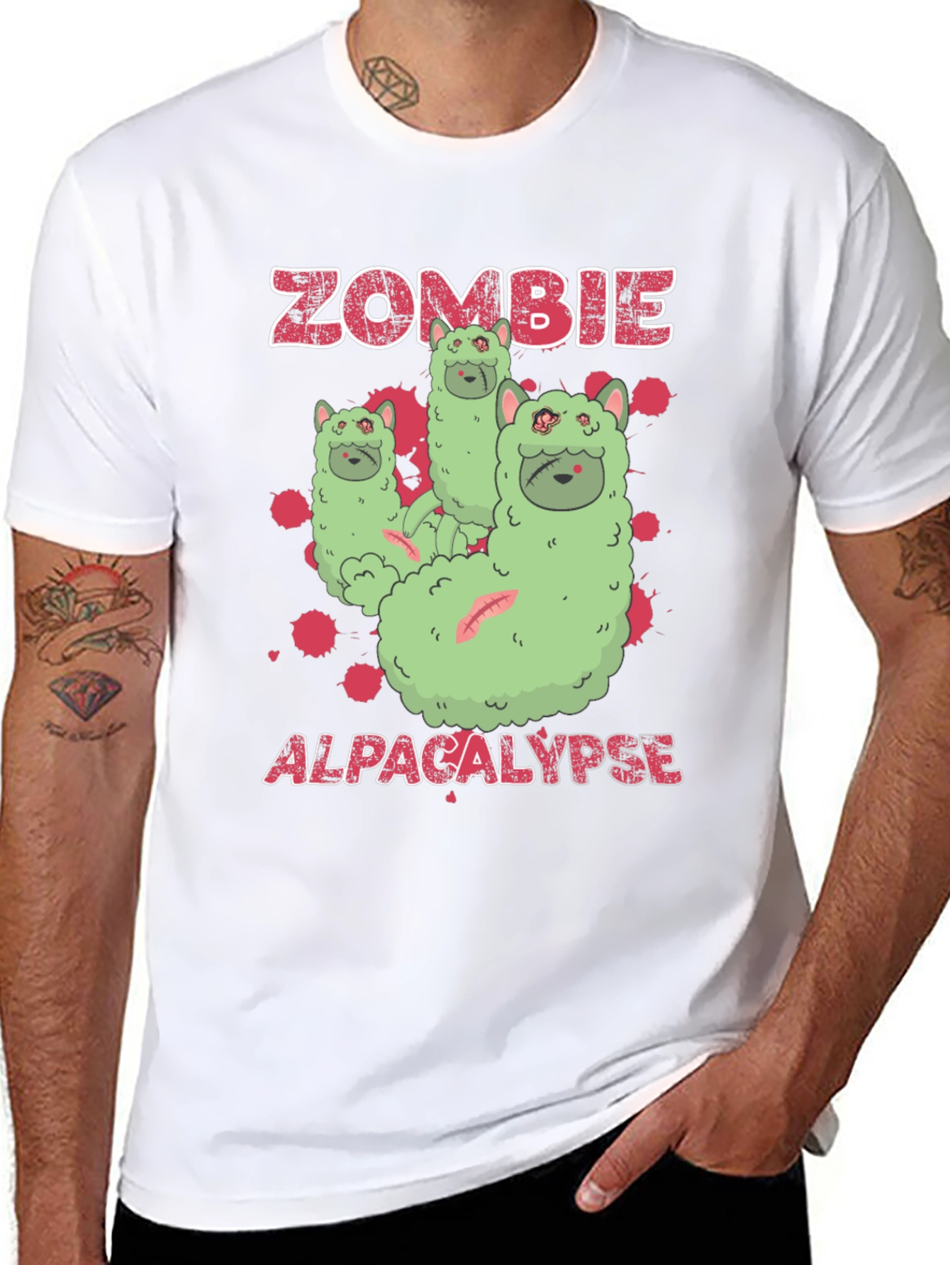 Zombie Alpaca-lypse Graphic T-Shirt