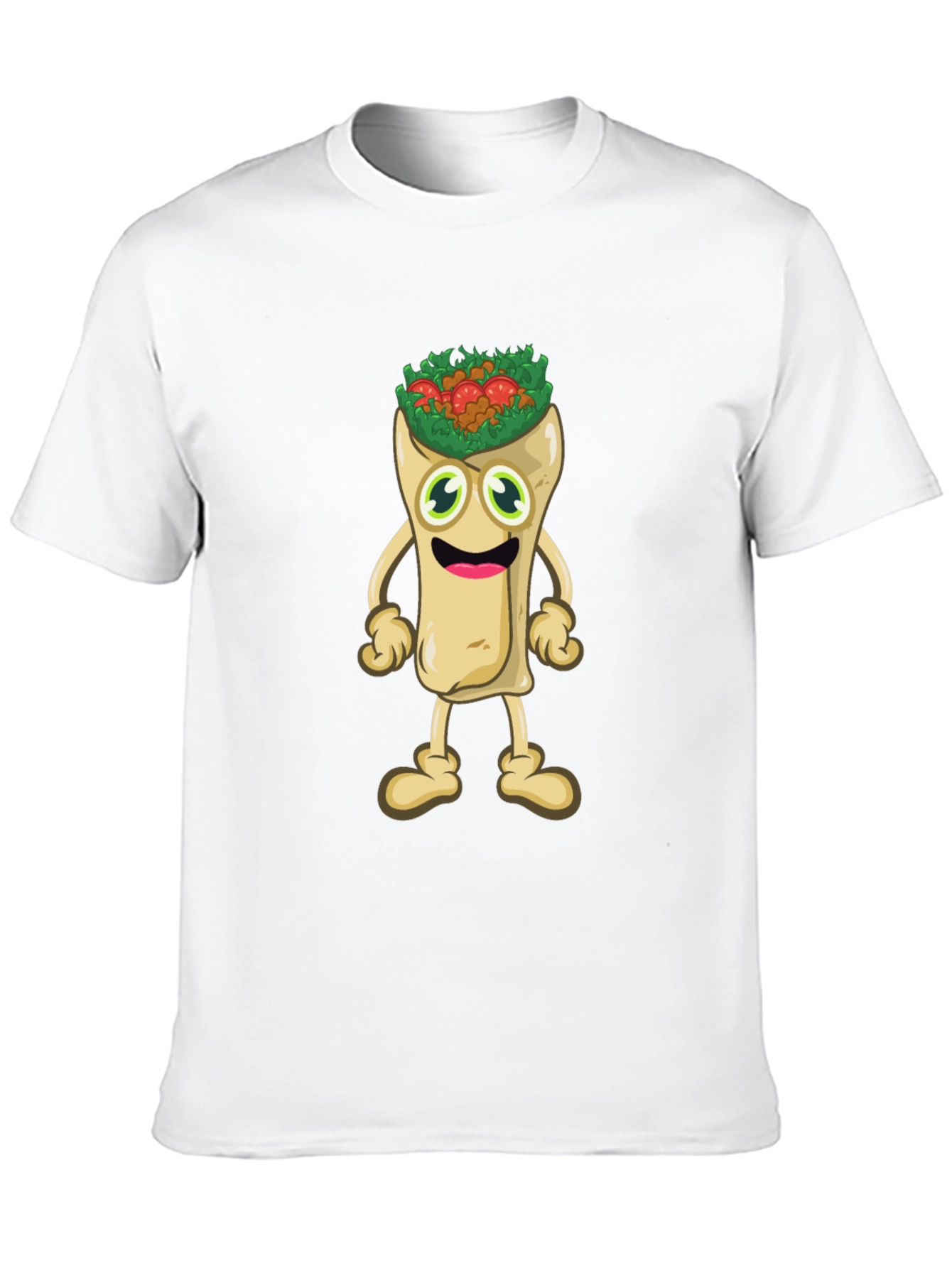 Funny Cartoon Burrito T-Shirt - Black