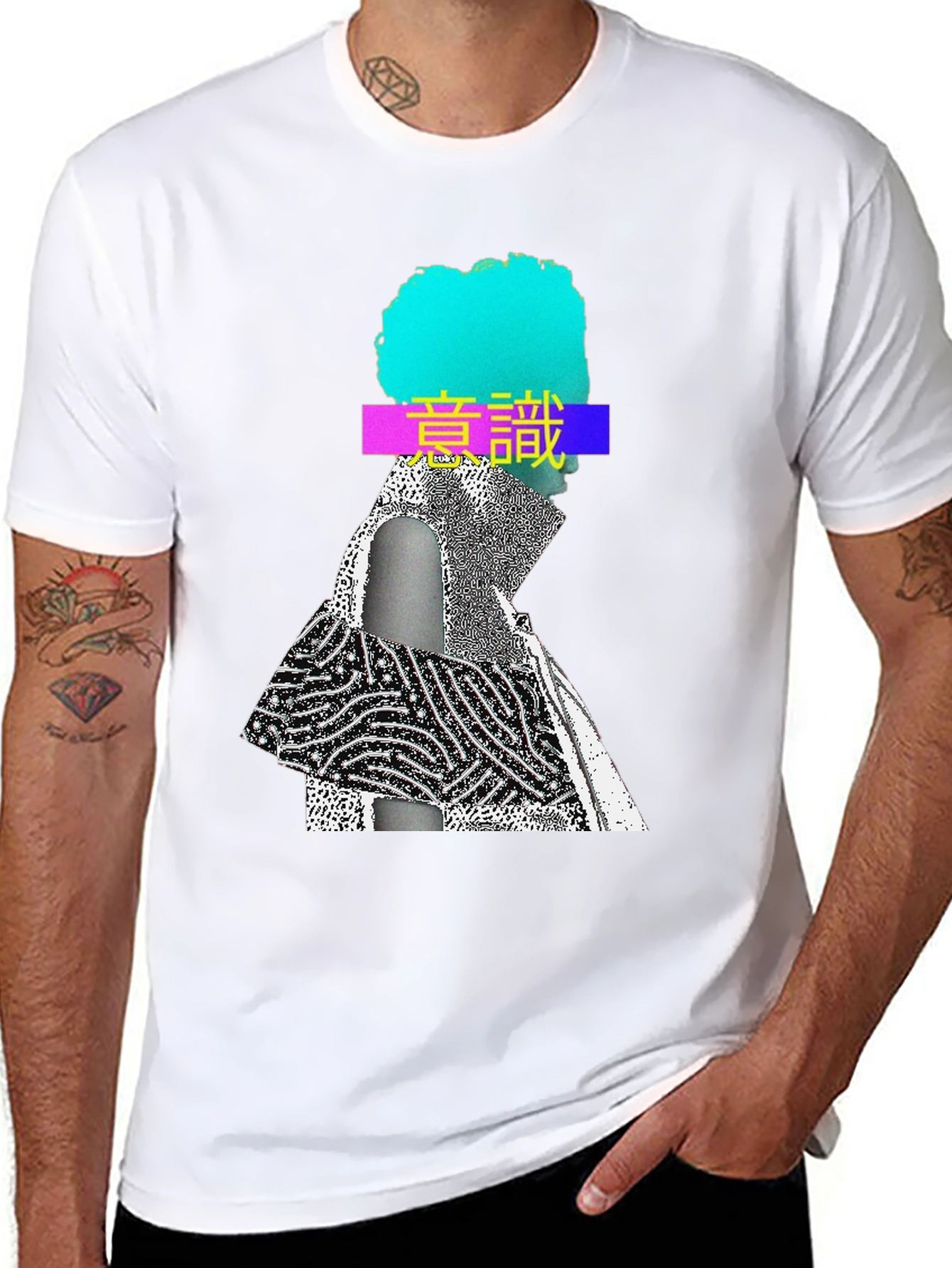 Abstract Graphic Print Crew Neck T-Shirt