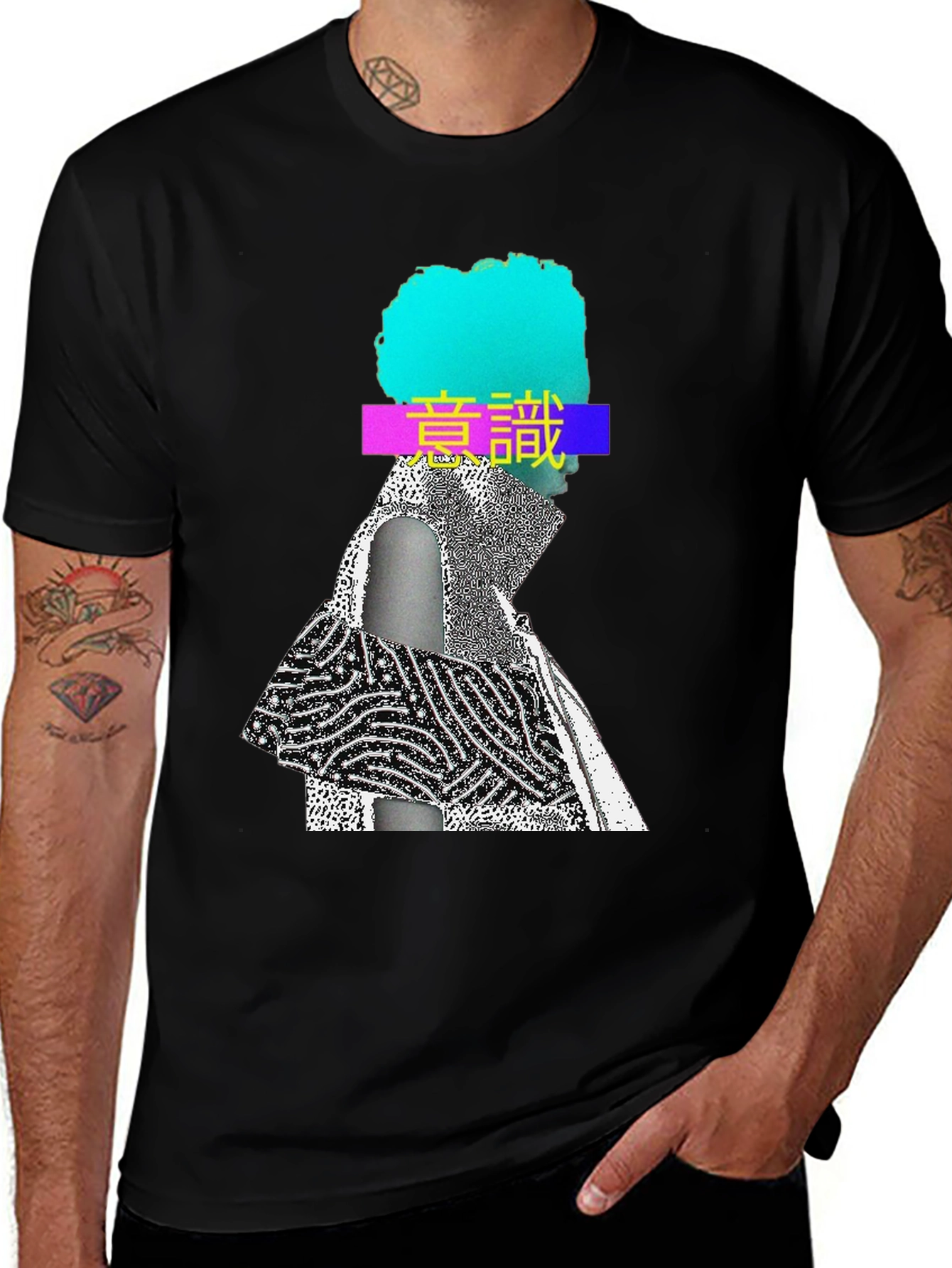Abstract Graphic Print Crew Neck T-Shirt