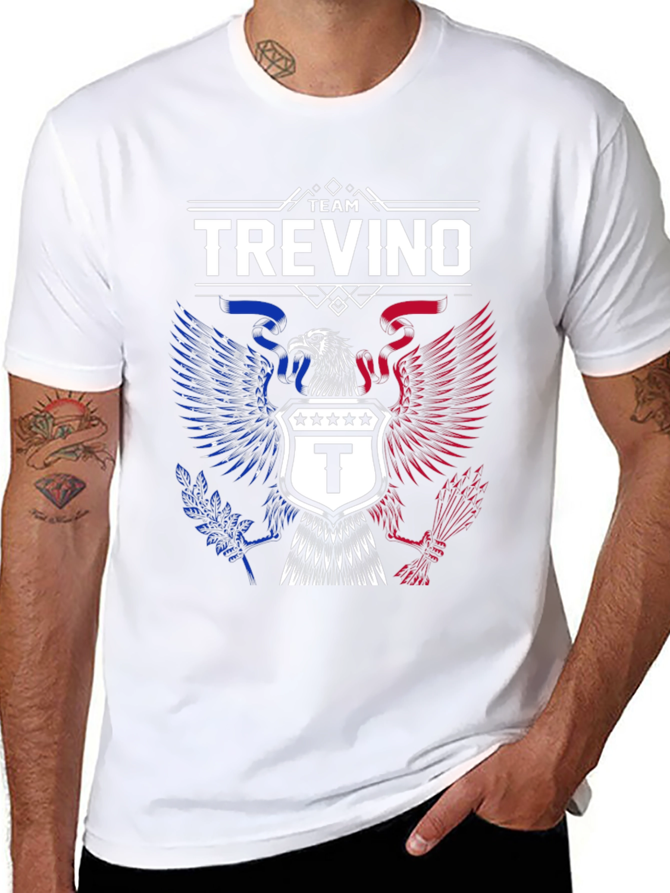 Team Trevino Eagle Crest Graphic Tee - Patriotic Pride