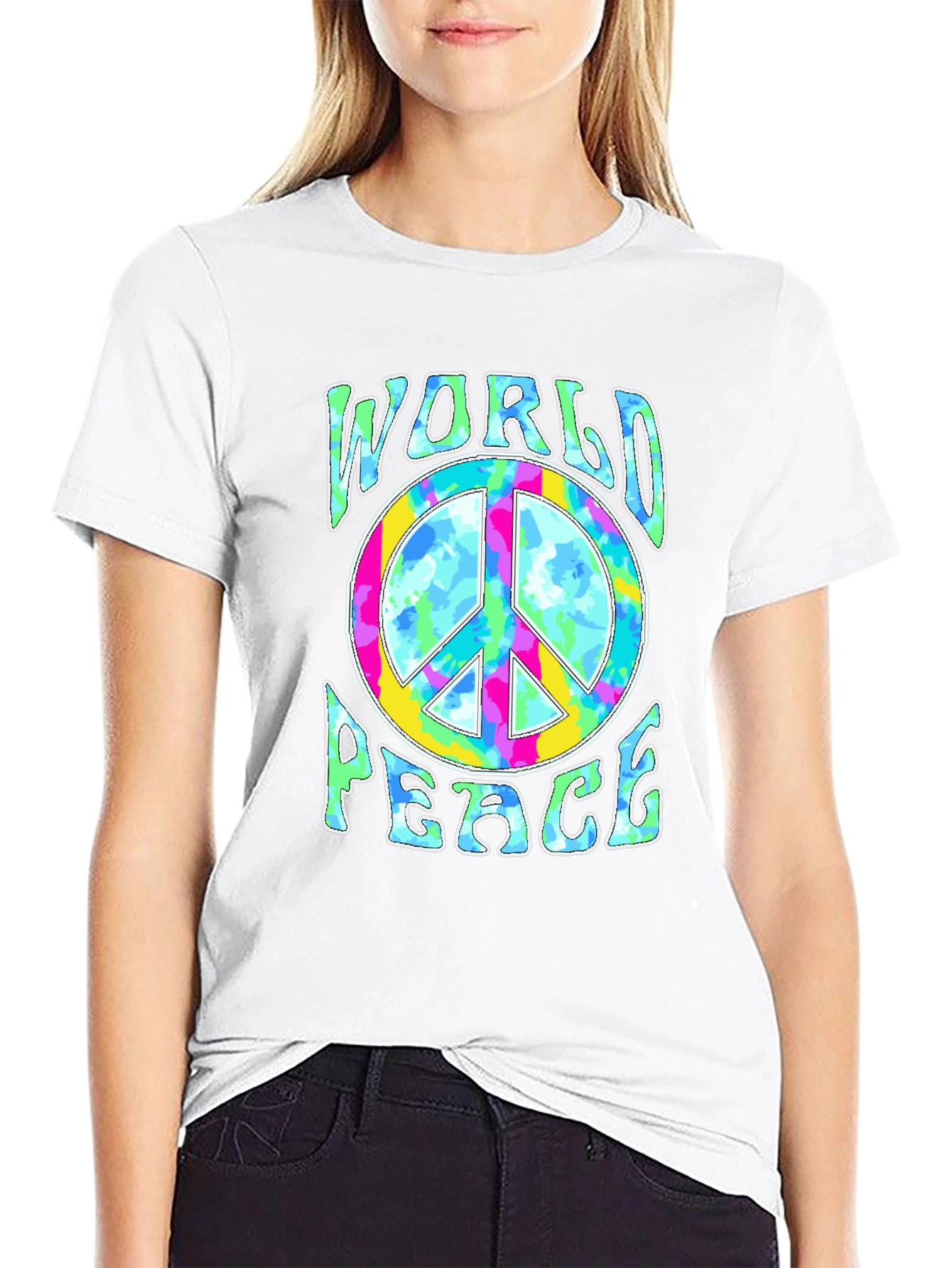 World Peace Tie-Dye Graphic T-Shirt