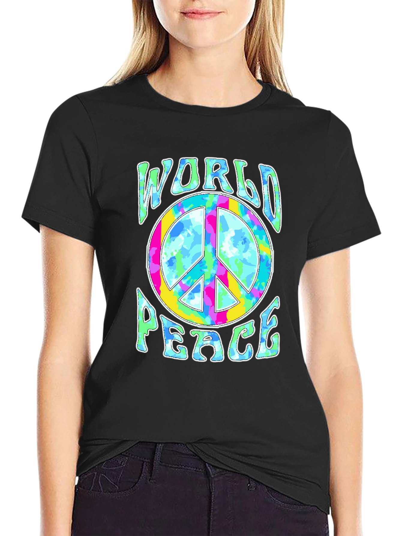 World Peace Tie-Dye Graphic T-Shirt