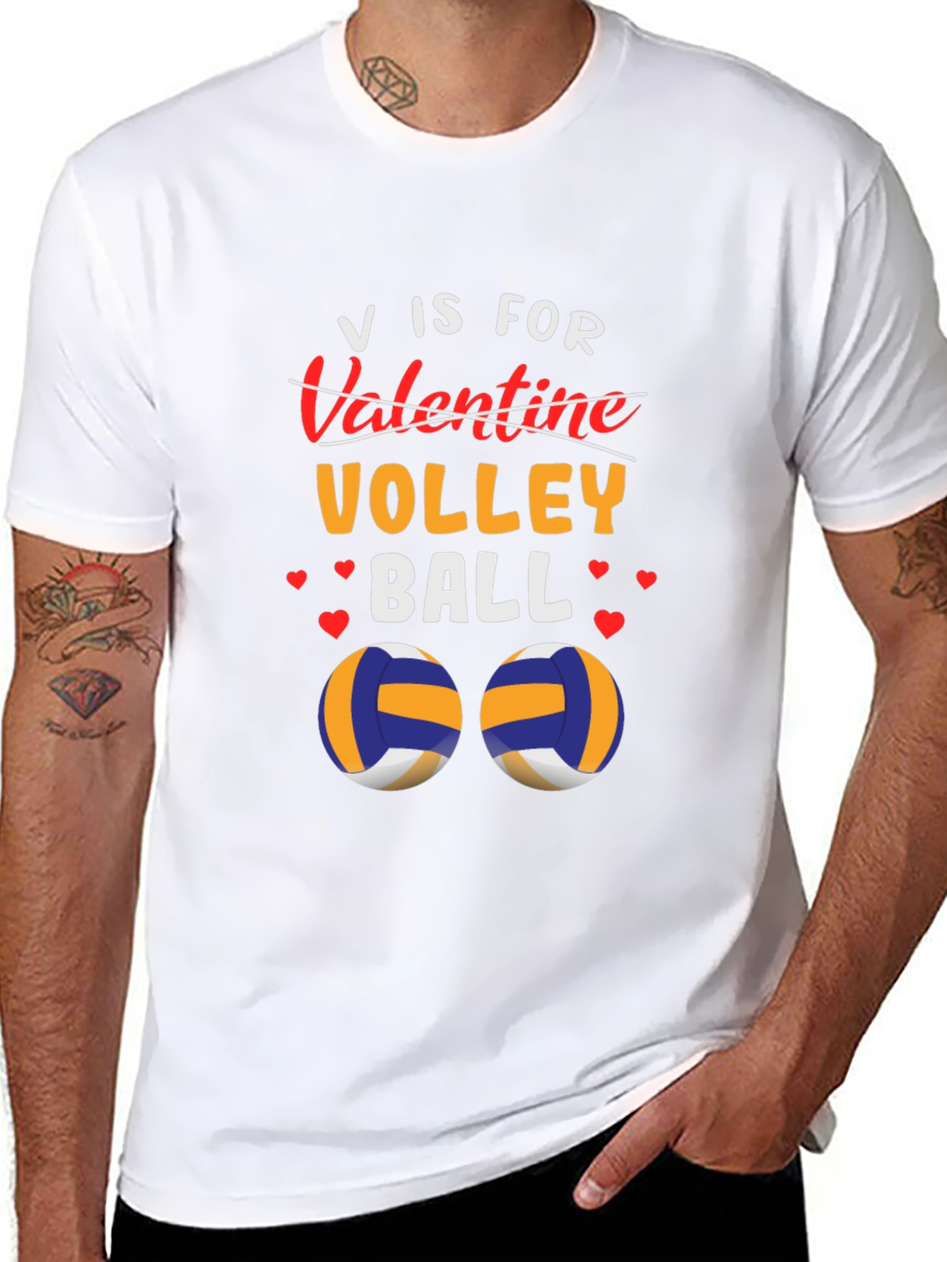 Valentine Volley Ball Graphic T-Shirt