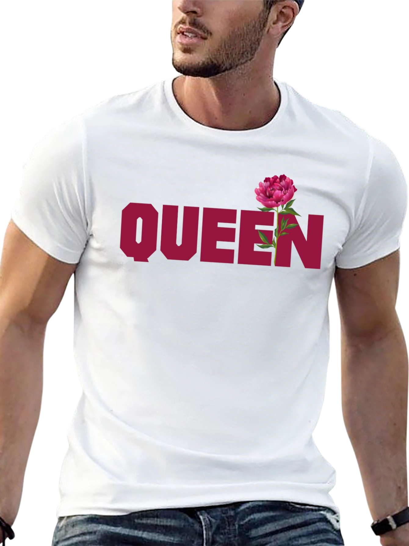 Queen Flower Graphic Black T-Shirt