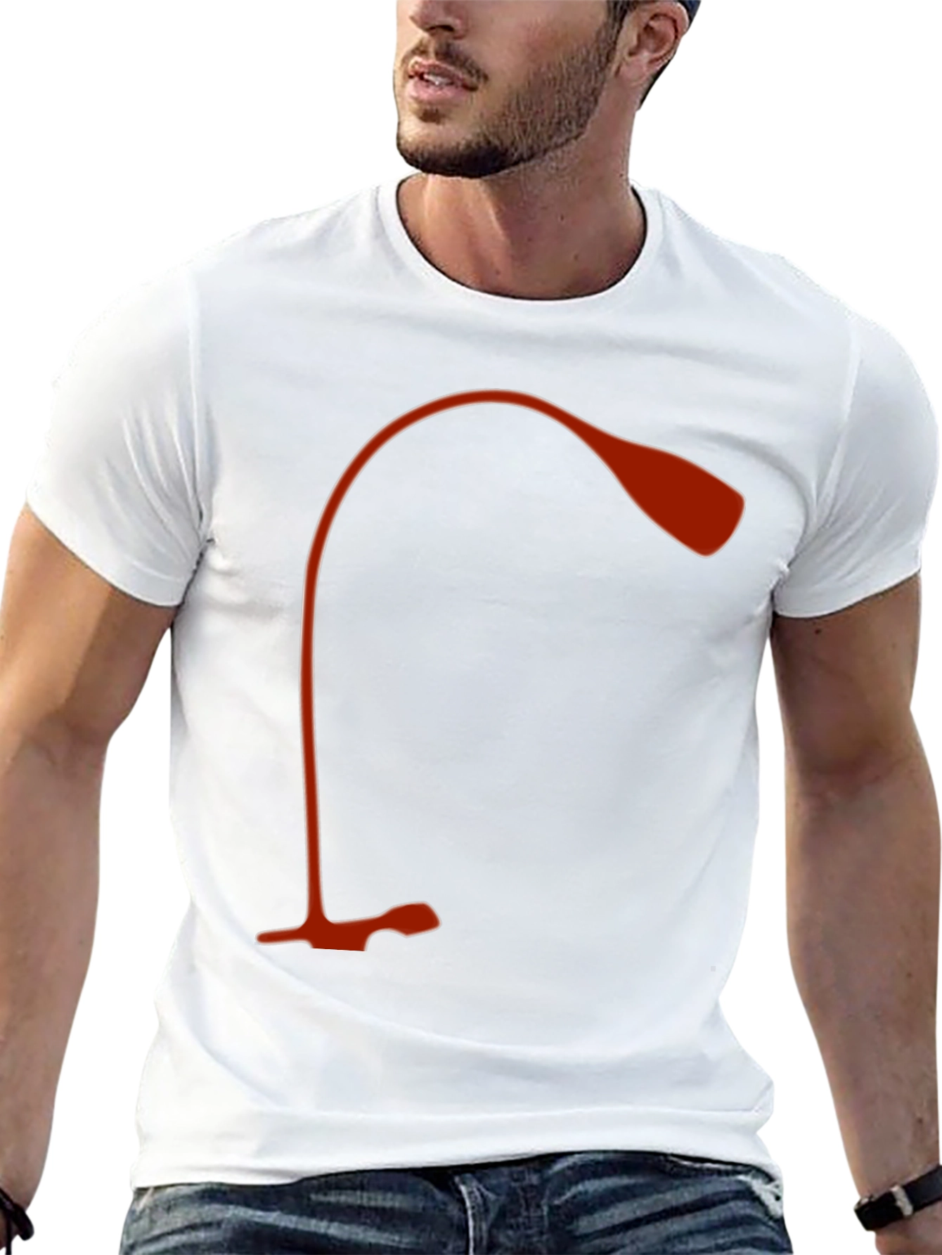 Modern Desk Lamp Graphic Tee - Black Cotton Shirt