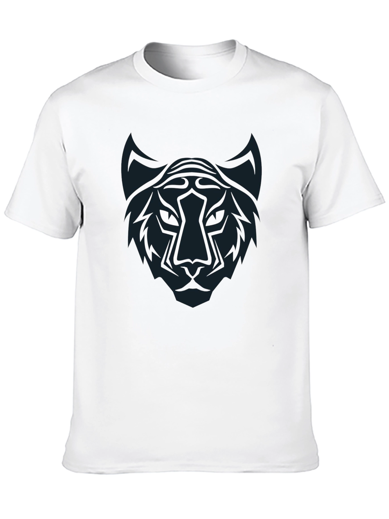 Black T-Shirt with Abstract Tiger Graphic Tee
