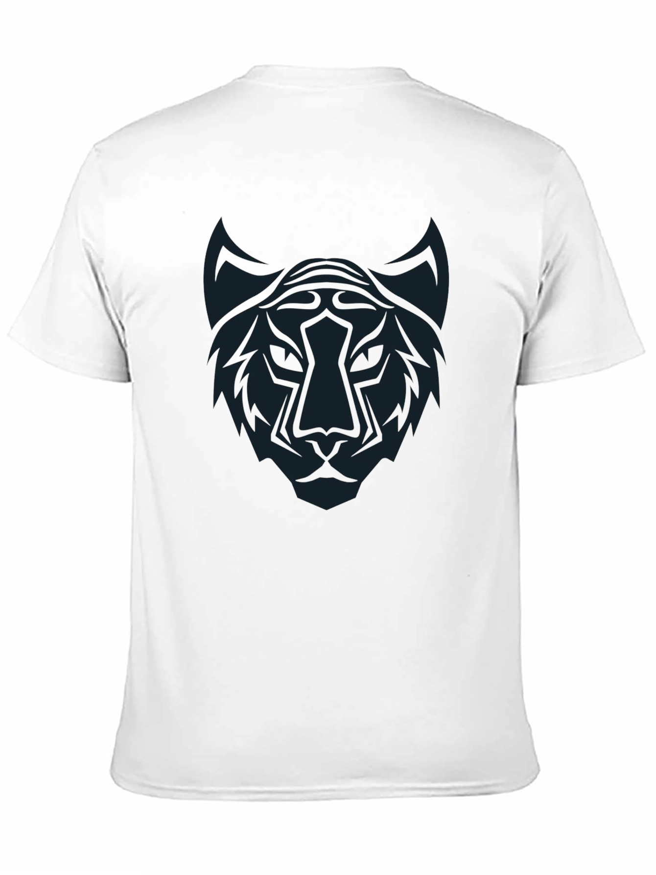 Black T-Shirt with Abstract Tiger Graphic Tee