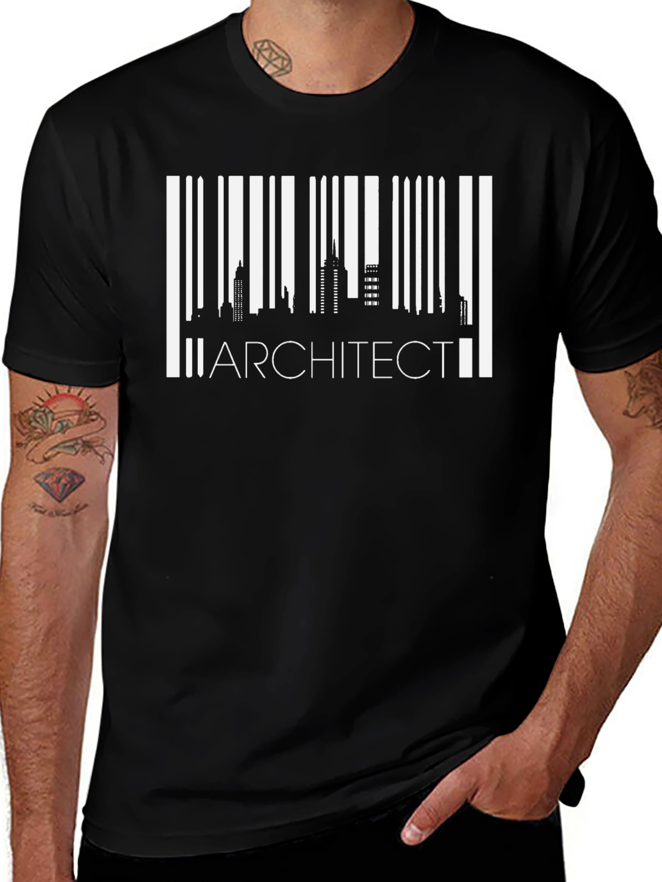 Architect Barcode Black T-Shirt - Urban Style