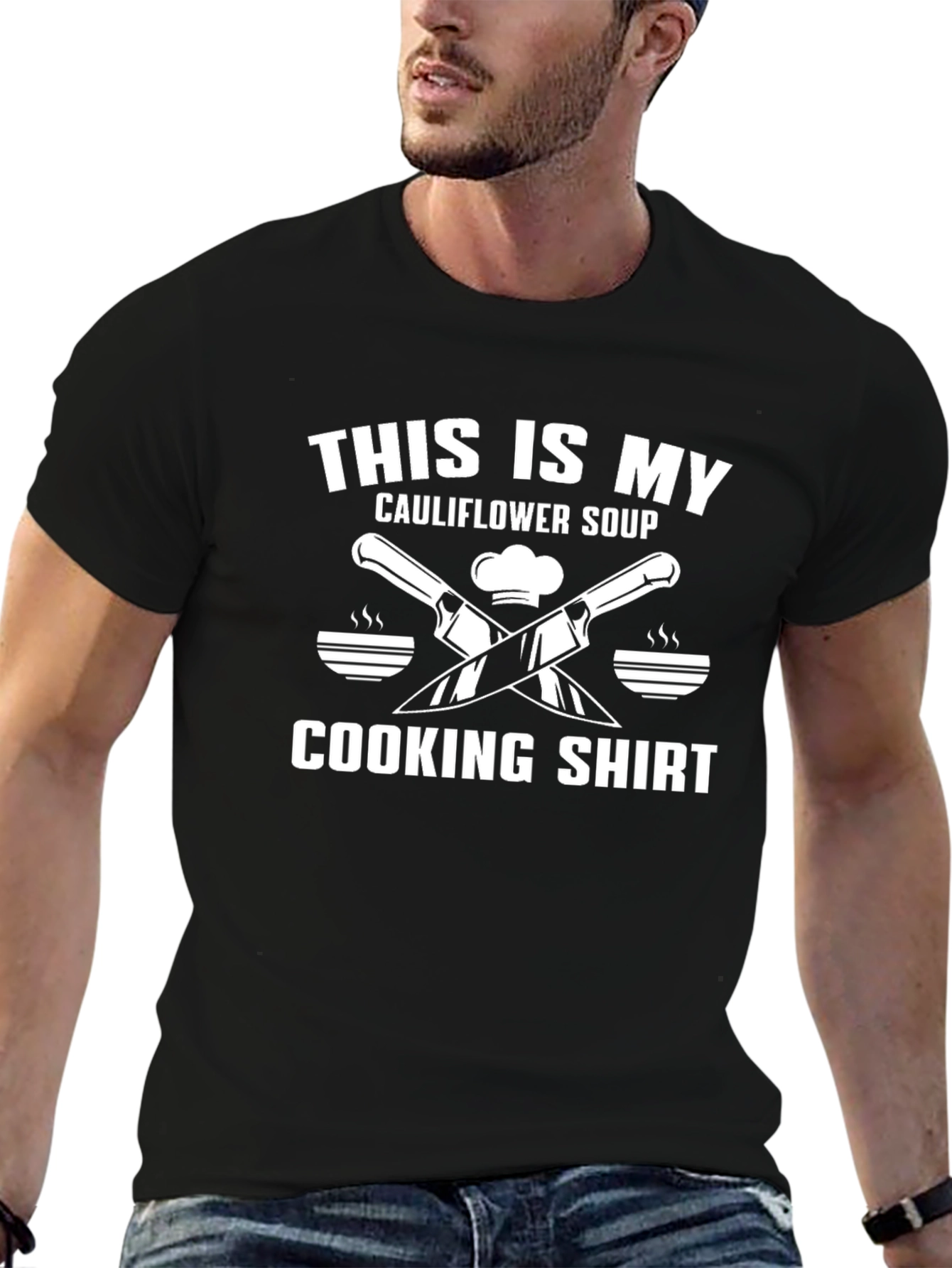 Funny Chefs Cooking T-Shirt: Cauliflower Soup Design