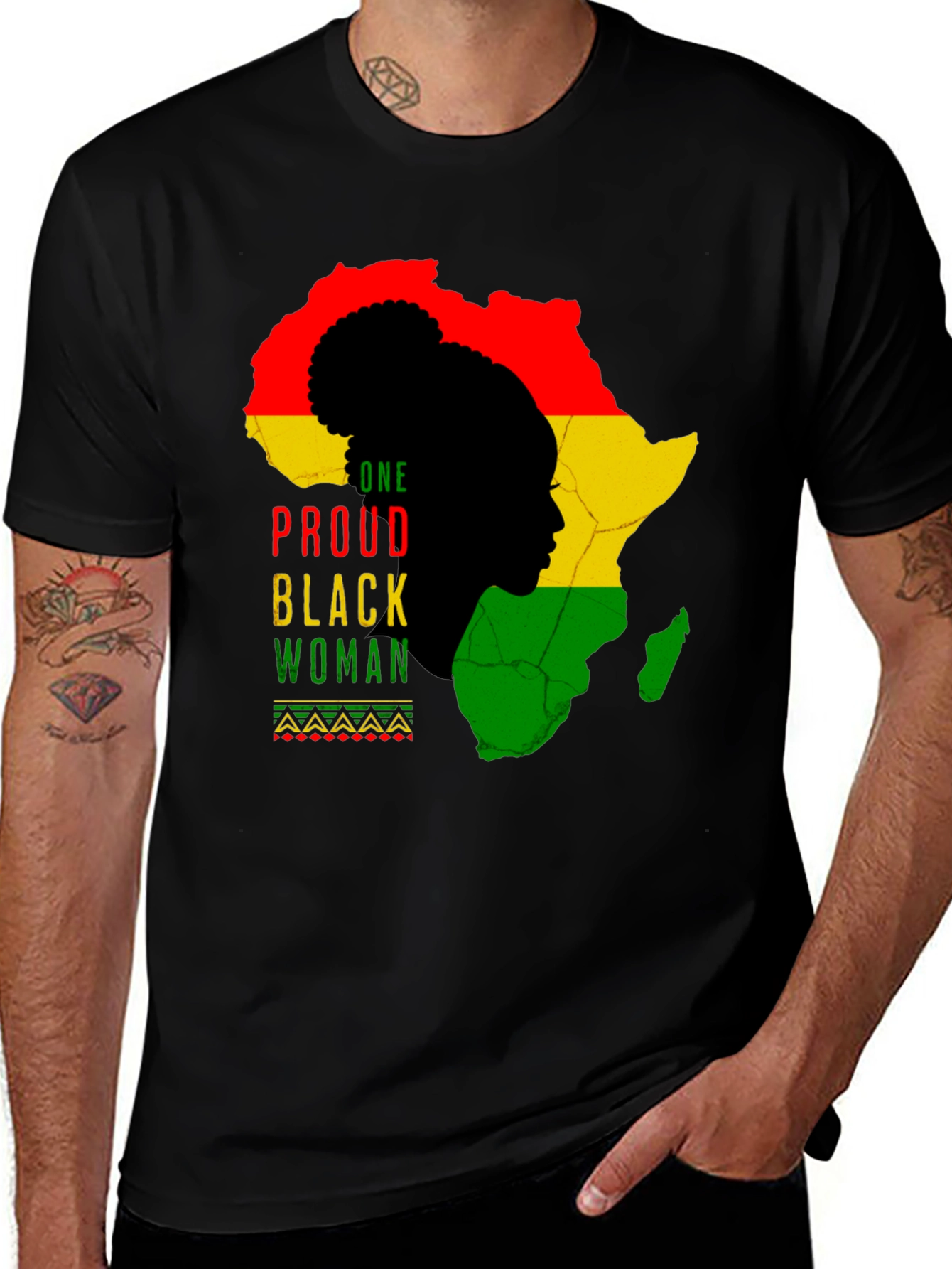 Proud Black Woman Africa Map Graphic Tee
