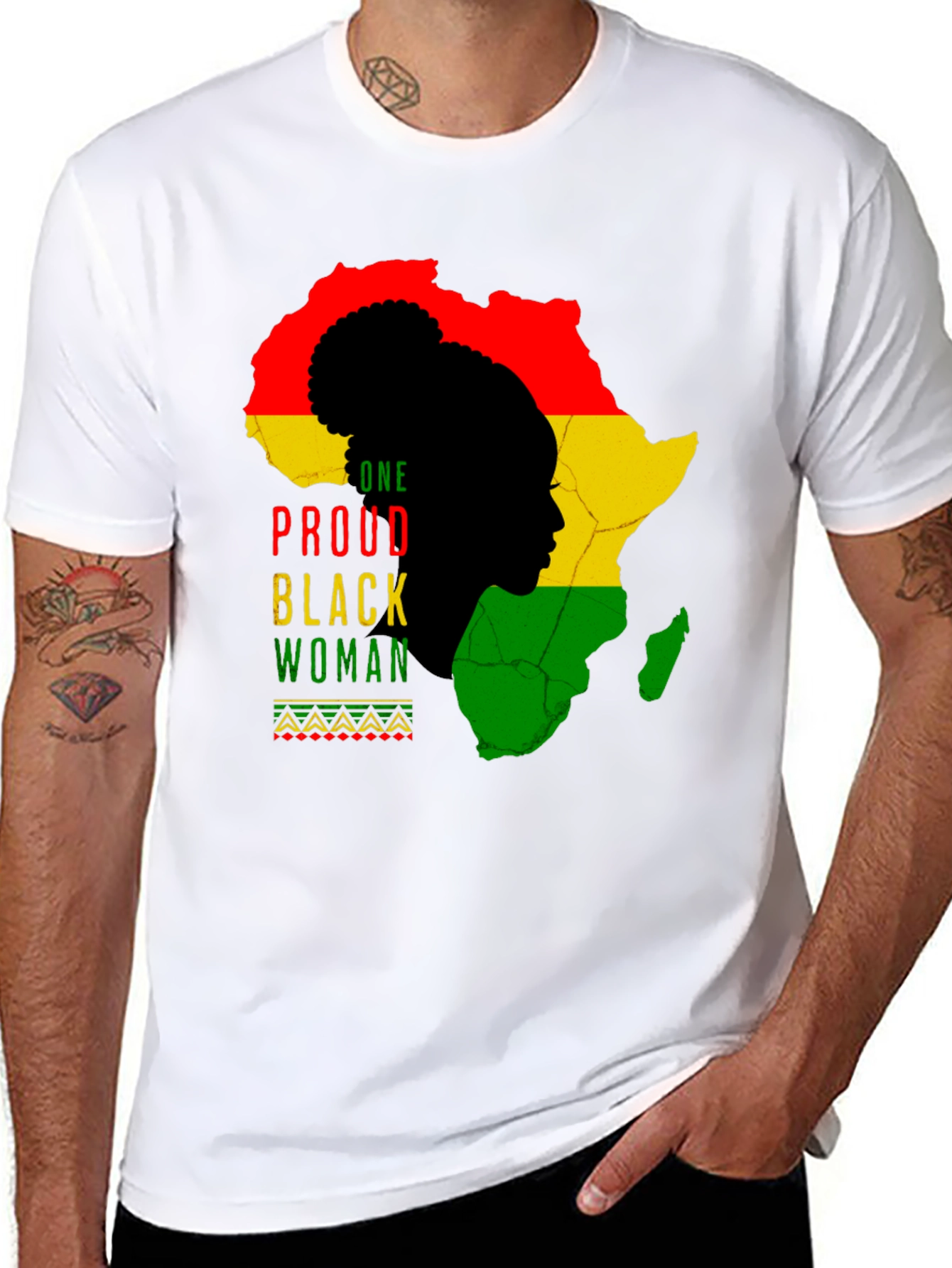 Proud Black Woman Africa Map Graphic Tee