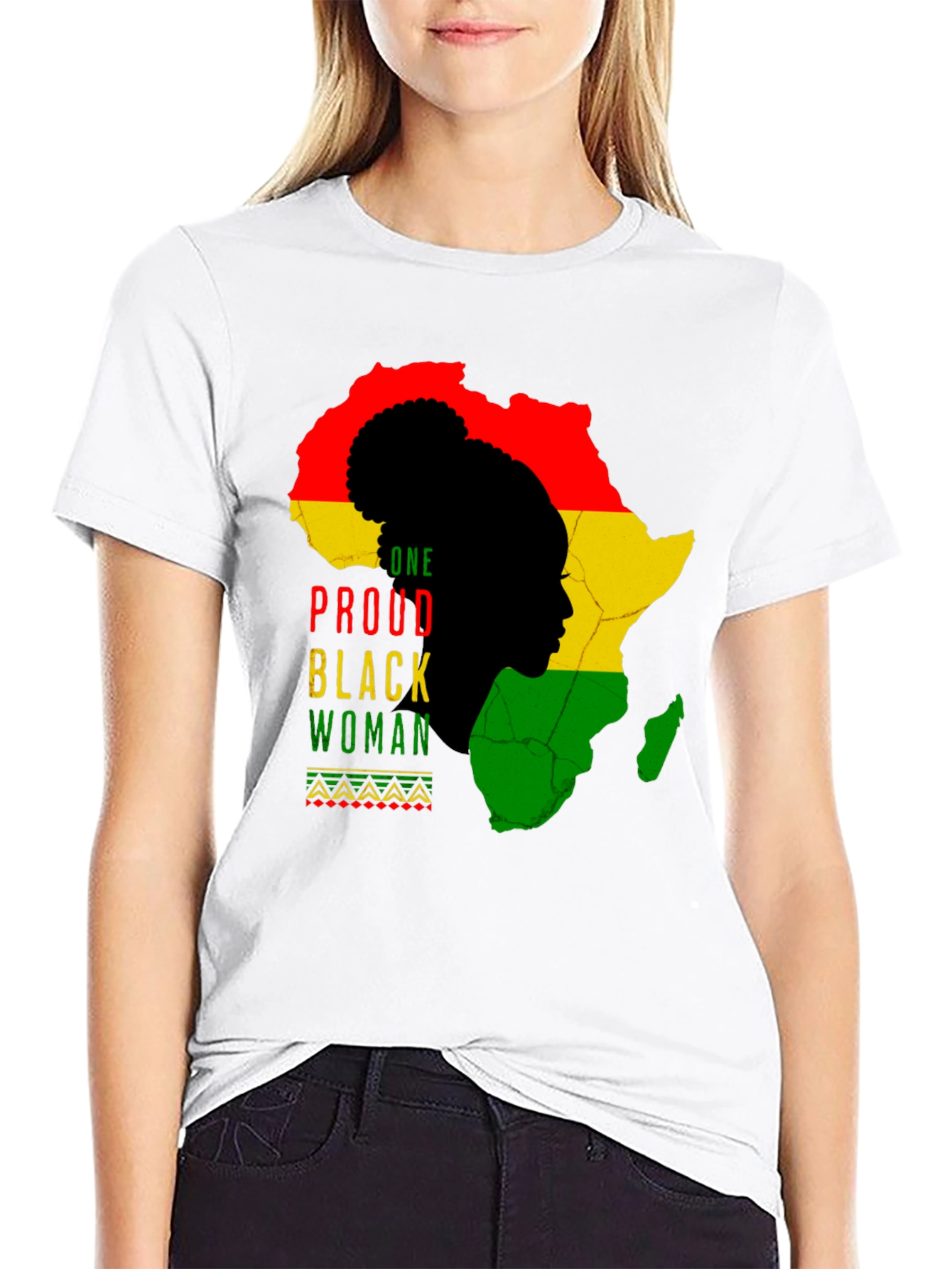 Proud Black Woman Africa Map Graphic Tee