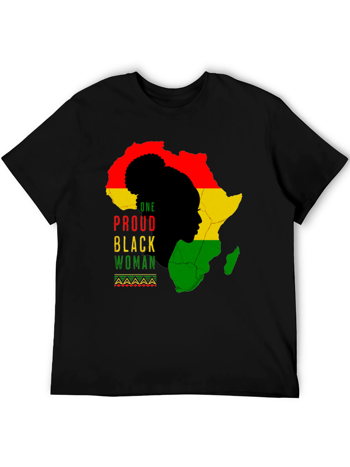 Proud Black Woman Africa Map Graphic Tee