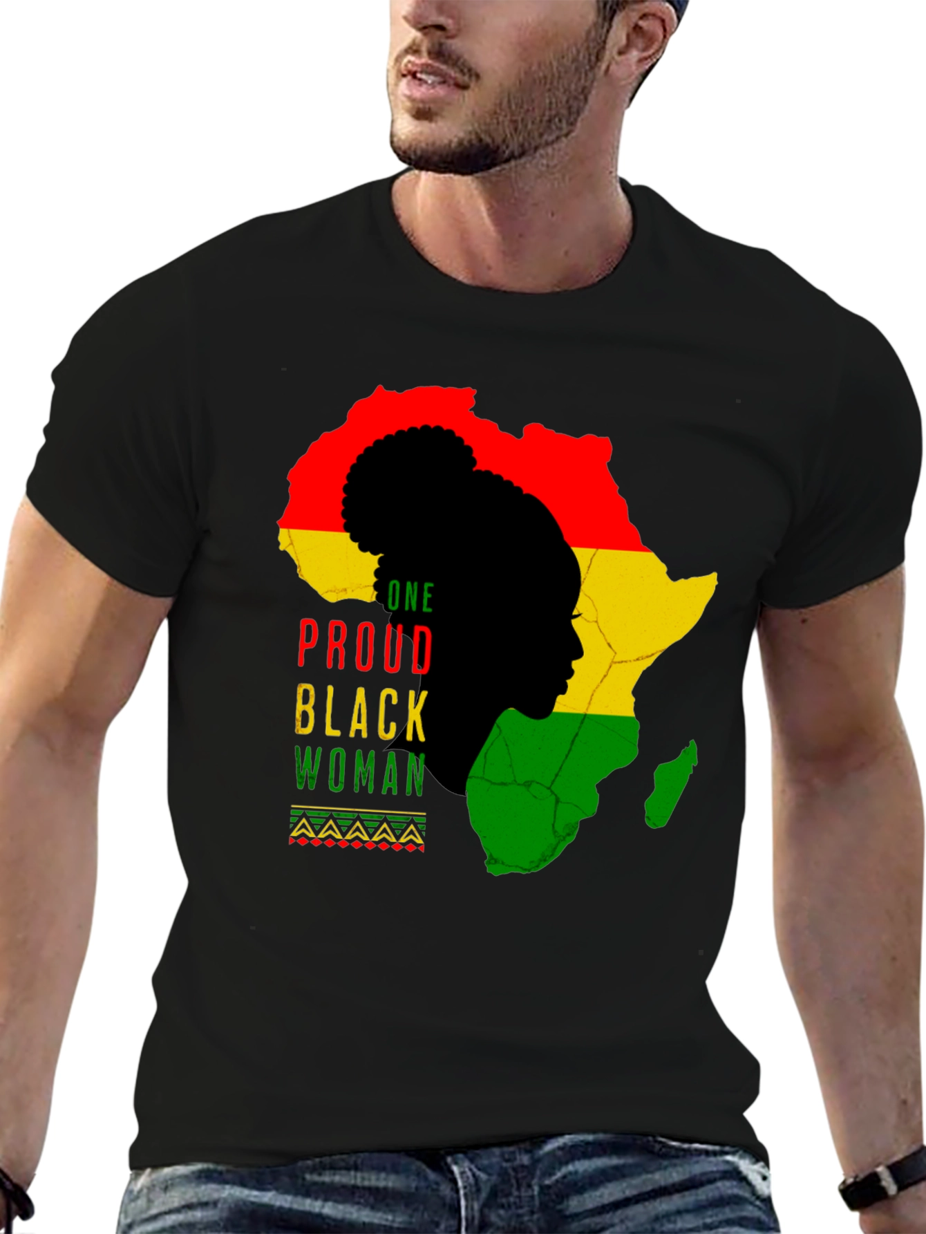 Proud Black Woman Africa Map Graphic Tee