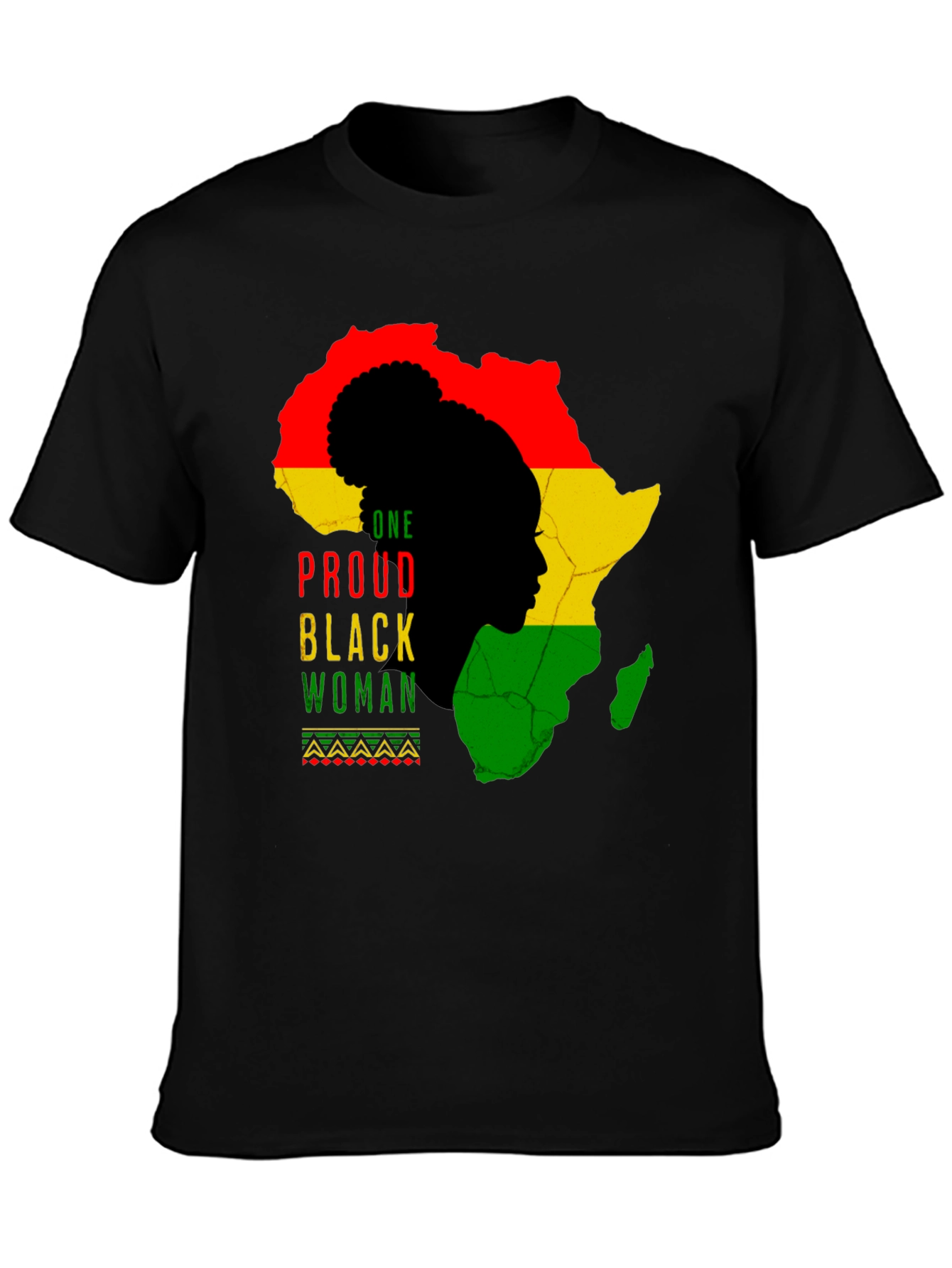 Proud Black Woman Africa Map Graphic Tee