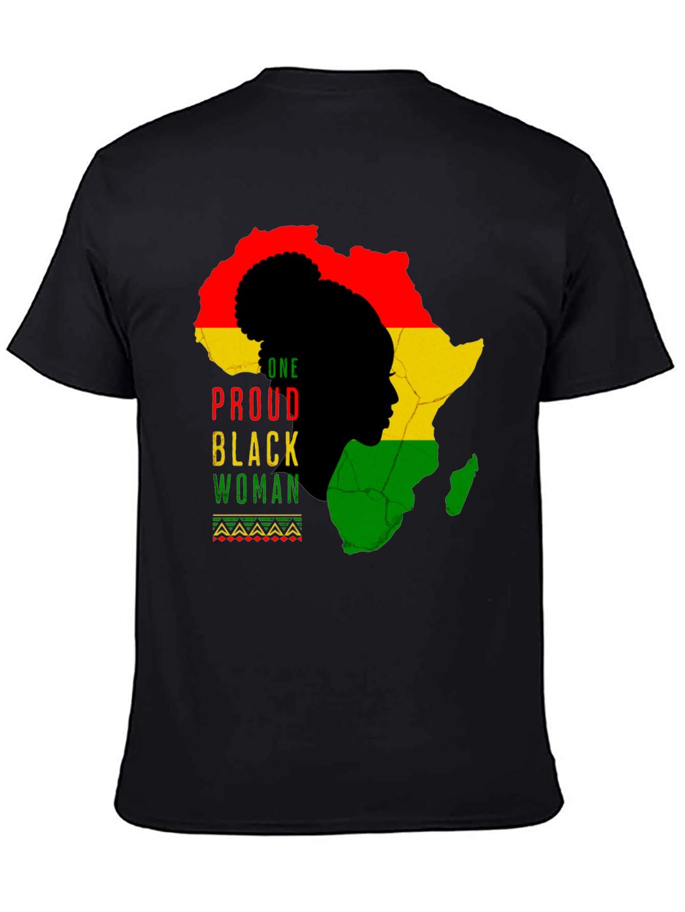 Proud Black Woman Africa Map Graphic Tee