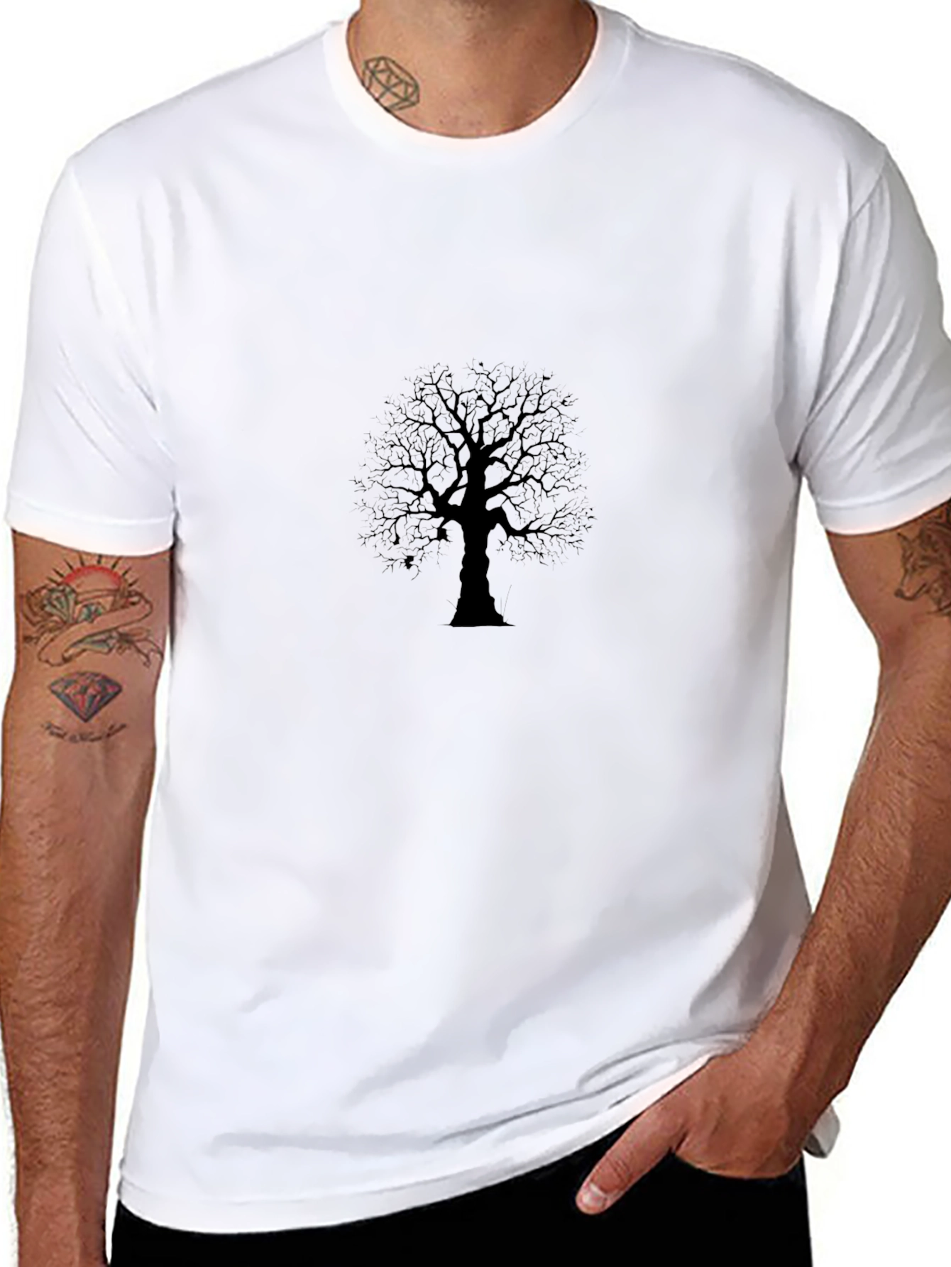 Mens Black Tree Graphic Tee