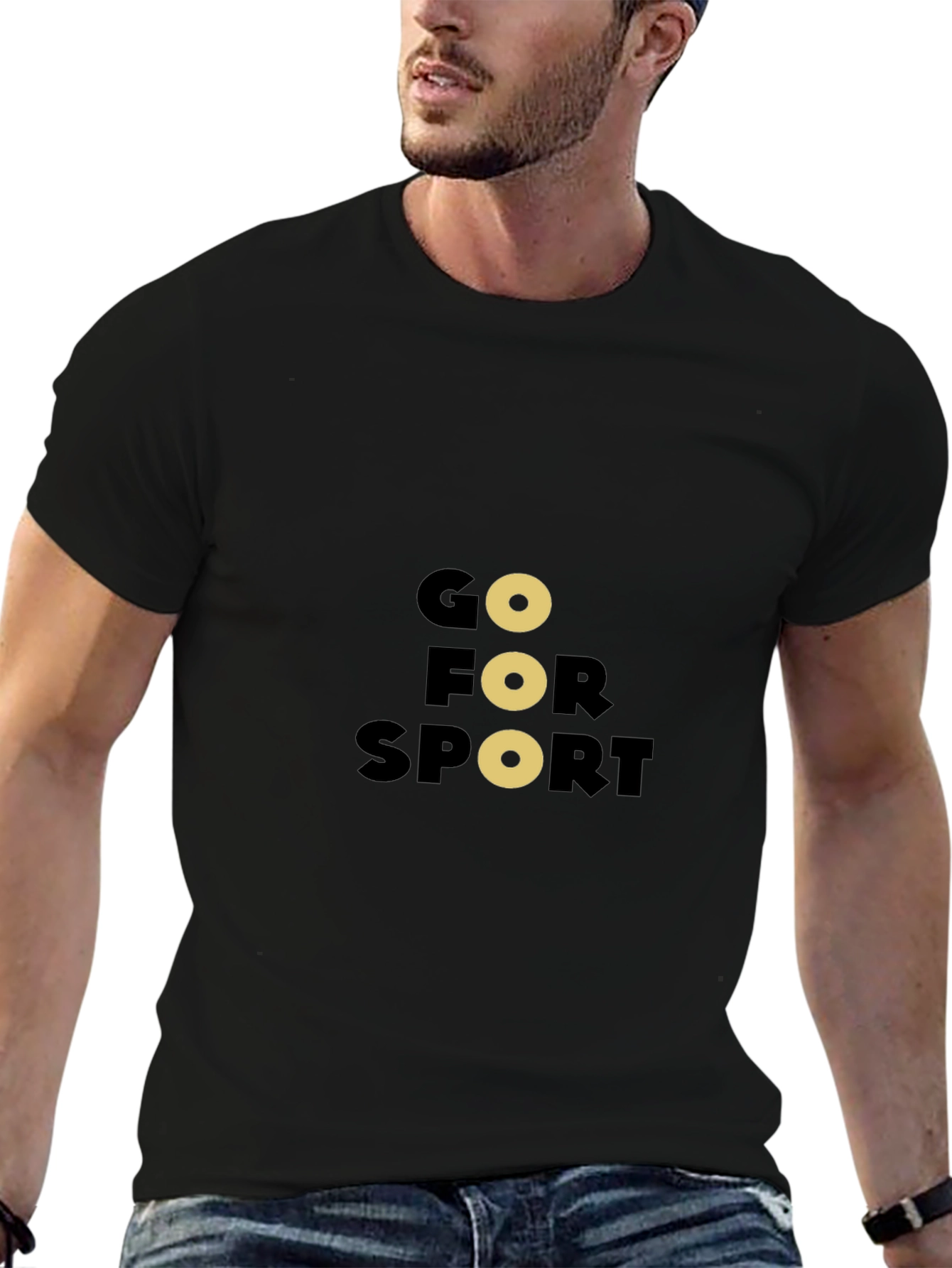 Go For Sport Black Graphic Tee