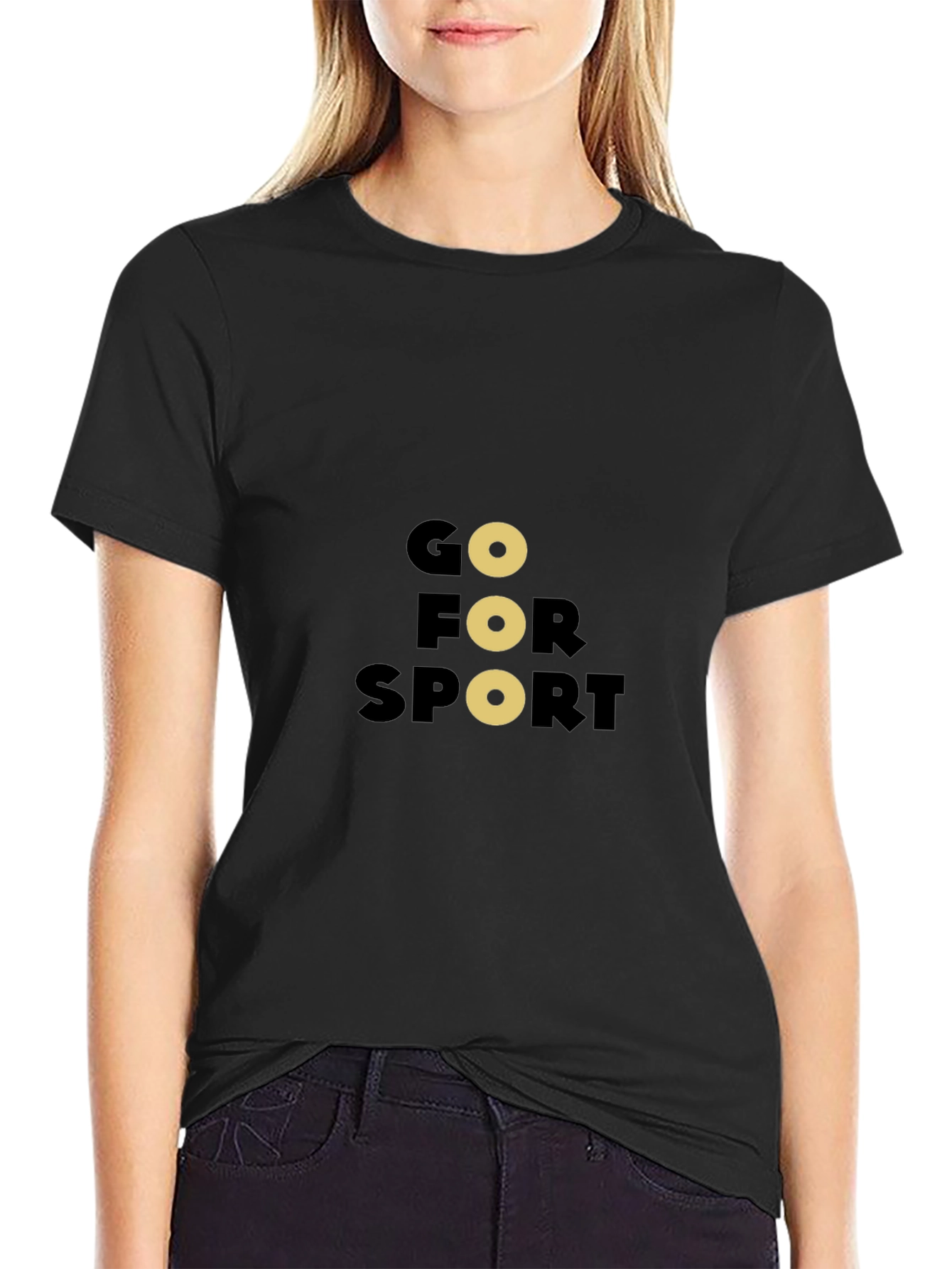 Go For Sport Black Graphic Tee